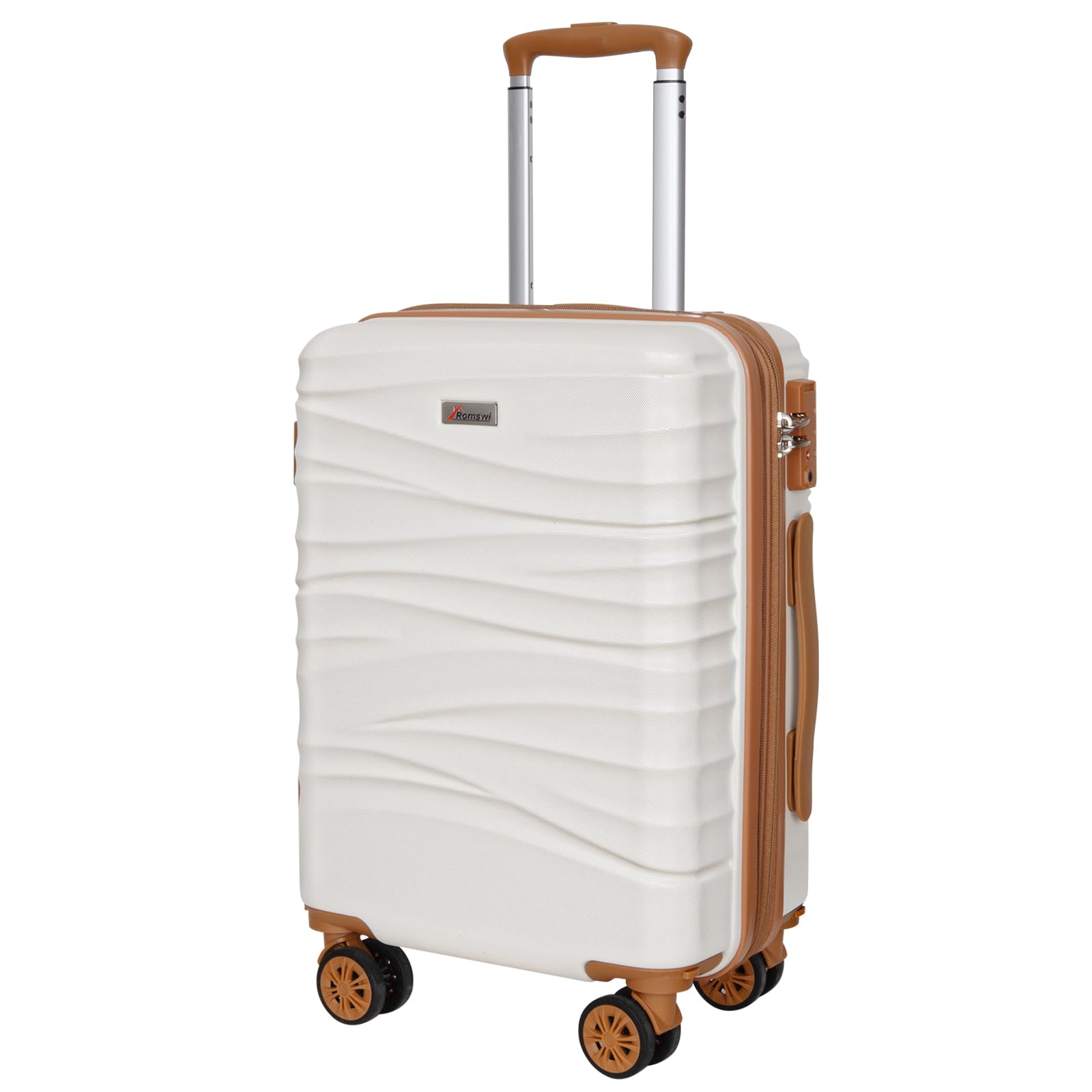 Romswi Expandable 22x14x9 Airline Approved 21 Carry On Luggage Hardshell Suitcase with Double Spinner Wheels for 20 More
