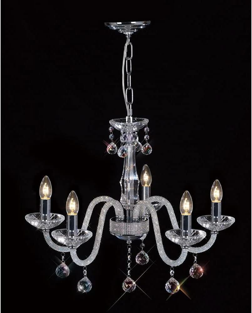 Amora Pendant 5 Light Polished Chrome/Crystal