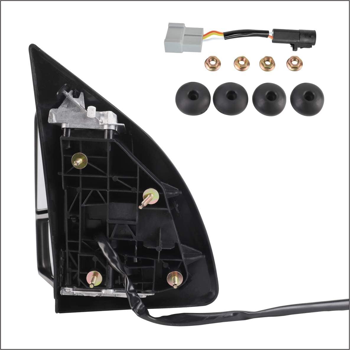 Perfit Zone Towing Mirrors Replacement Fit for 1999-2007 F-250 F-350 F-450 F-550 SUPER DUTY,POWER HEATED ,W/AMBER SIGNAL,BLACK (PAIR SET)