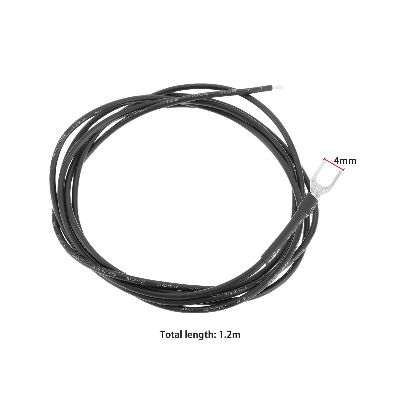 YINETTECH 1.2M Turntable Plug-in Ground Wire with Crimp Fork Terminals Turntable Earthing Ground Lead Wire Eliminate Hum Eliminate Noise for Turntables - Image 4
