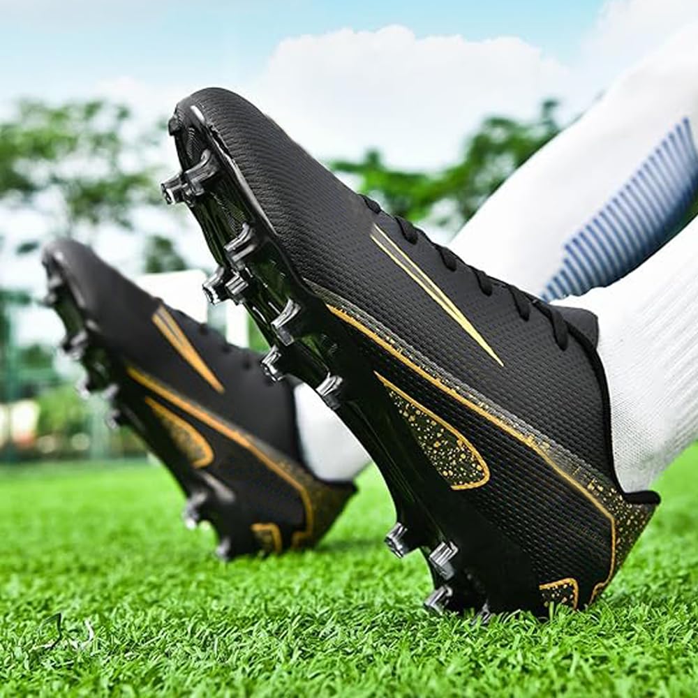 Zapatillas de Fútbol Mujer Spike Aire Libre Atletismo Entrenamiento Botas Profesionales Calzado de Fútbol Tacos de fútbol Deportivas Unisex Negro 41 EU