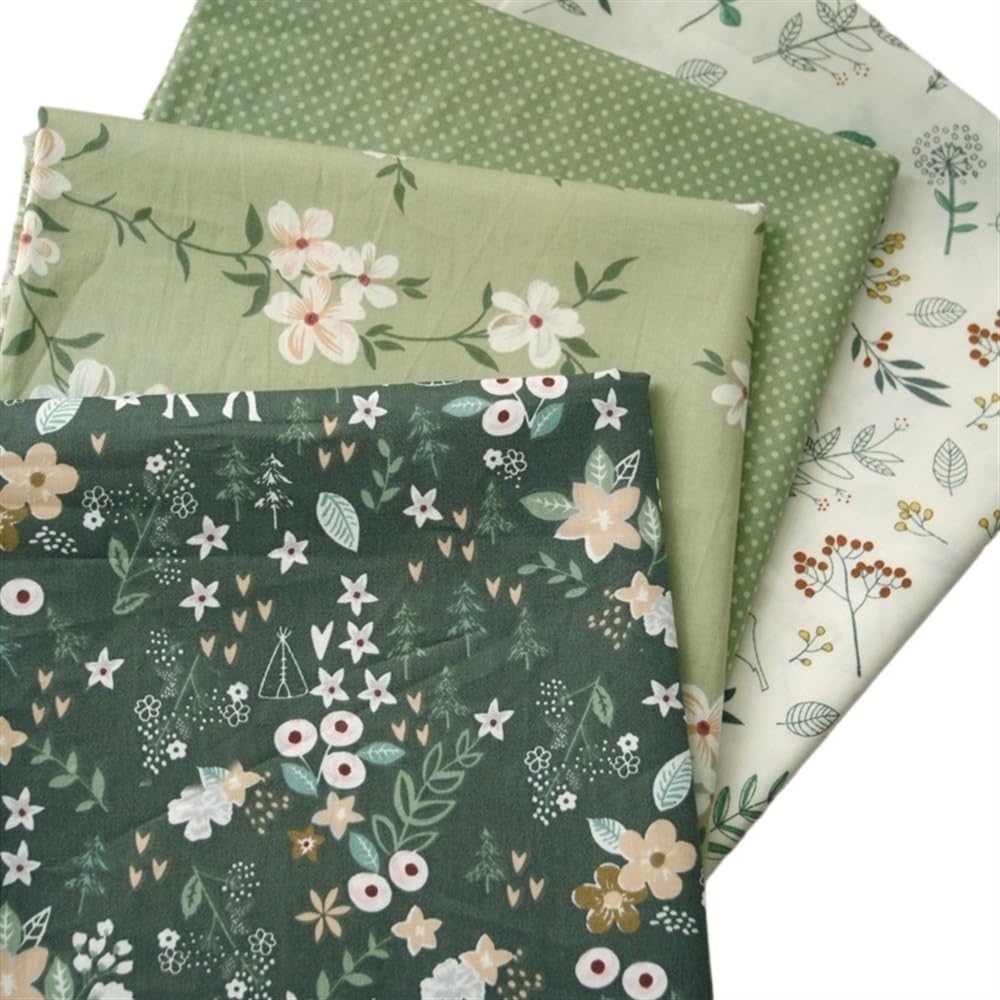 Tissu à coudre en coton sergé floral vert avril 160 x 50 cm, vêtements anciens, vêtements, vêtements (pois sésame, 160 x 100 cm)