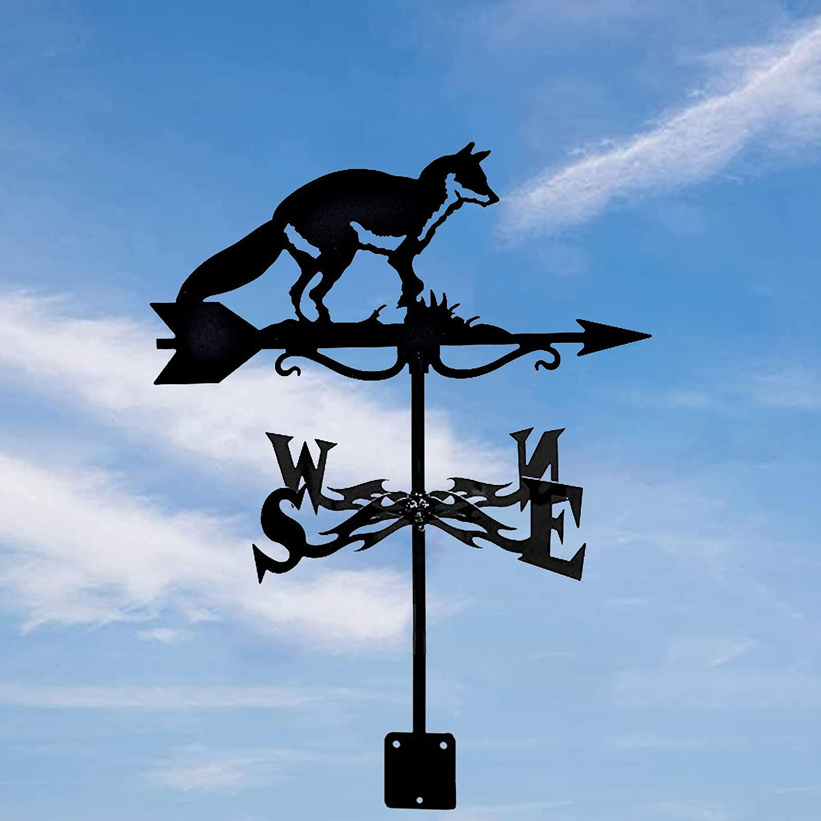 Girouette en métal représentant Un Animal, avec indicateur de Direction du Vent, fixée sur Le Toit, pour la décoration extérieure de Jardin, de tonnelle ou de Cour de Ferme.