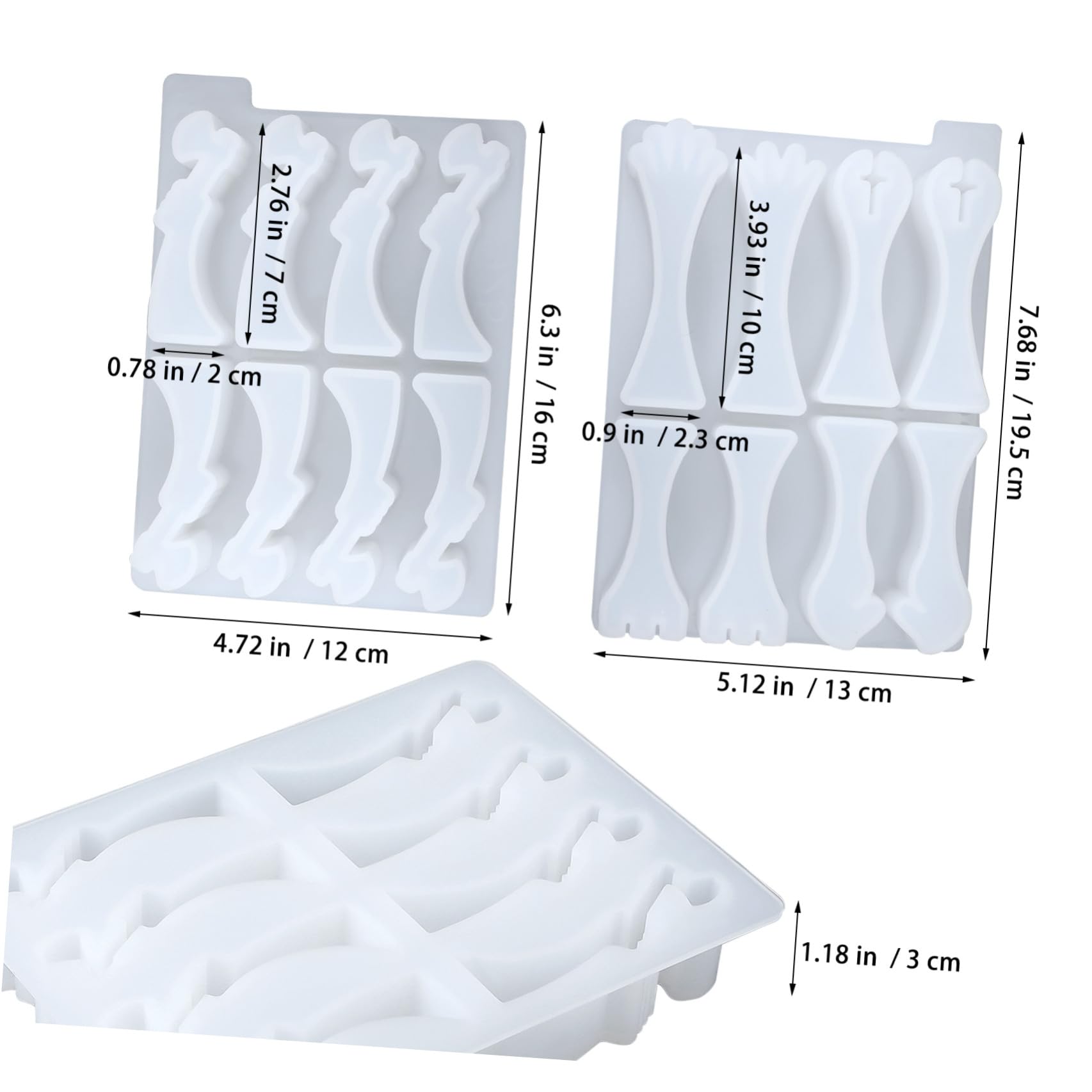 Ciieeo 2 Pezzi Stampi in Silicone per Resina Epossidica a Forma di Pezzi di Scacchi Chiari, Flessibili e Facili da Staccare, per Creazioni Fai-da-te