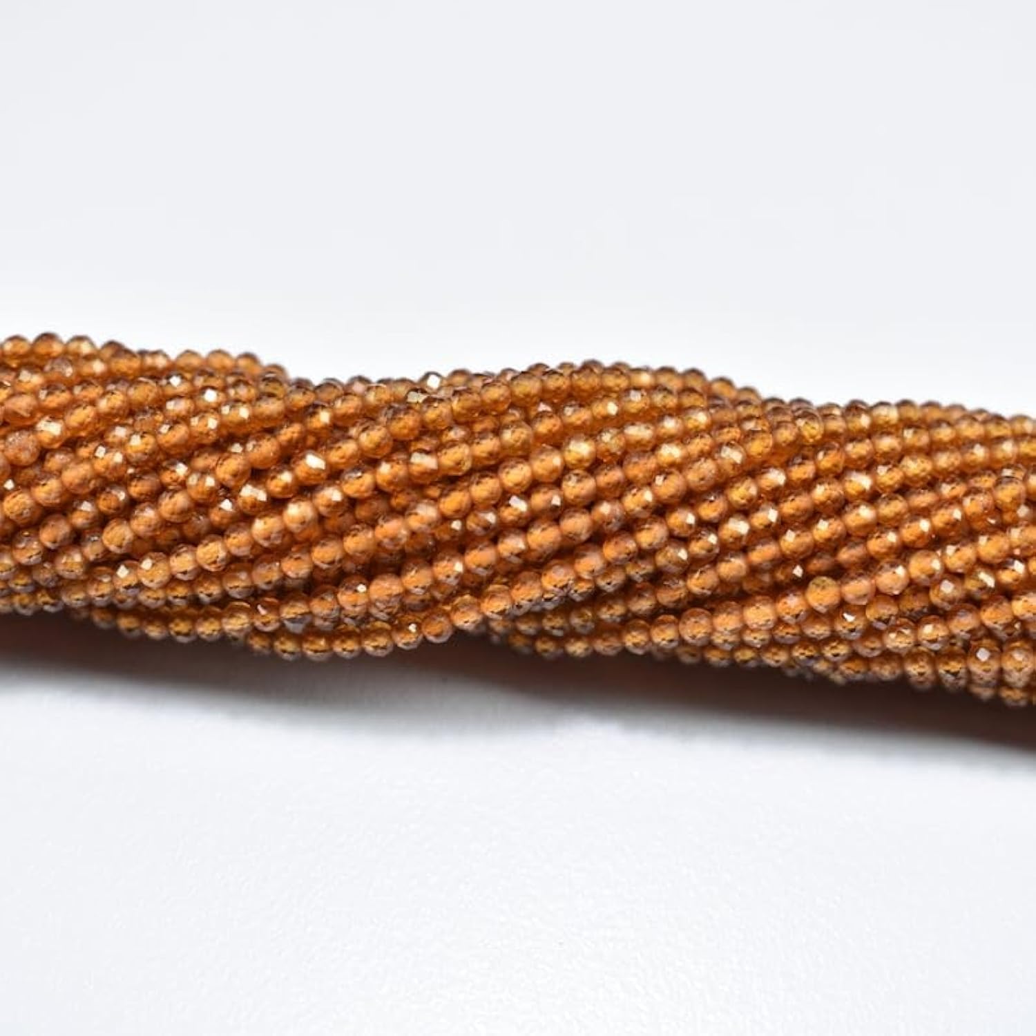 Hessonite naturelle 2mm perles à facettes pour fabrication de bijoux collier et bracelet DIY