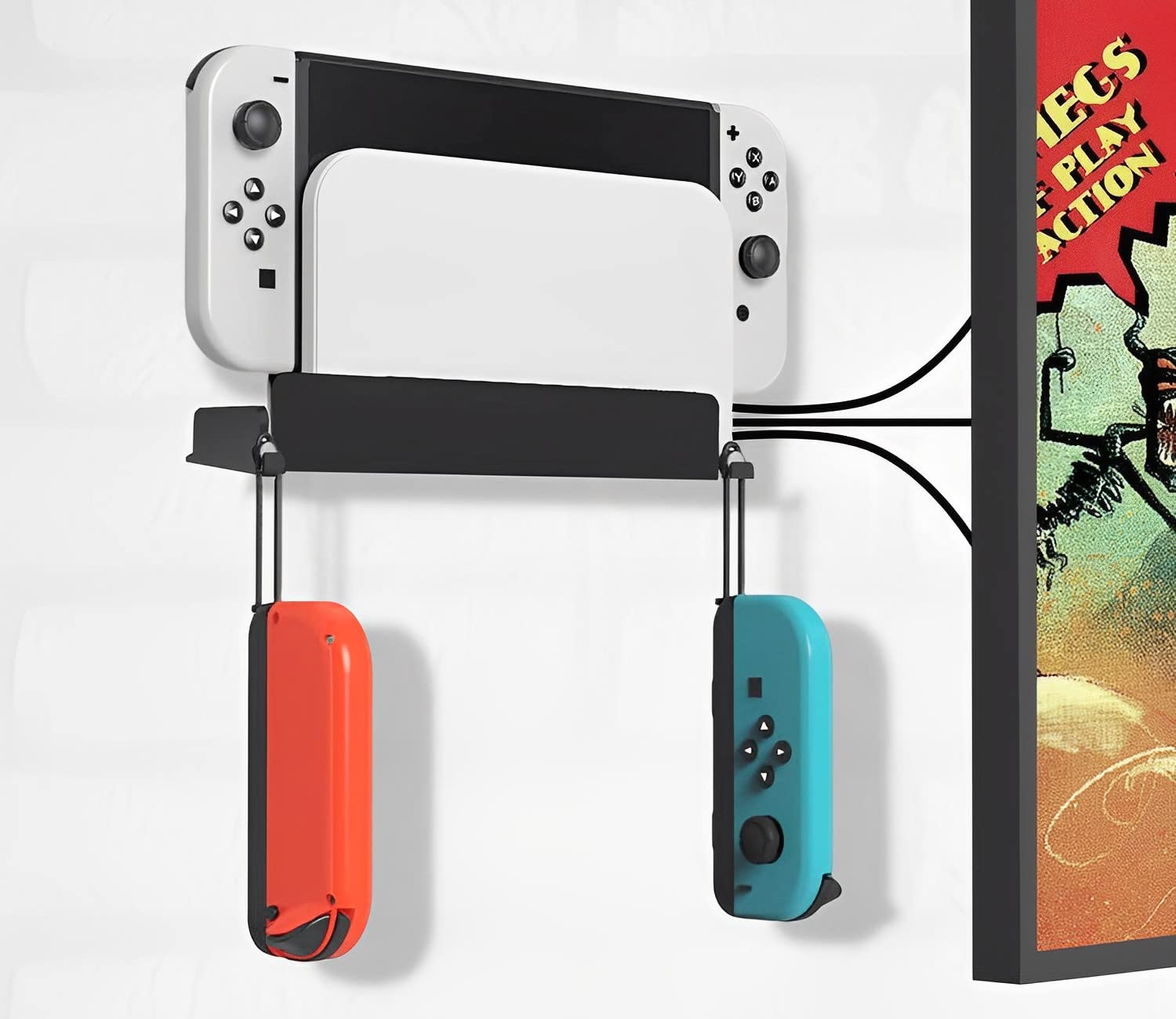 Buy Wall Storage for Switch/Switch OLED Console Holder Hooks Keeper Kit Hanging Display Shelf