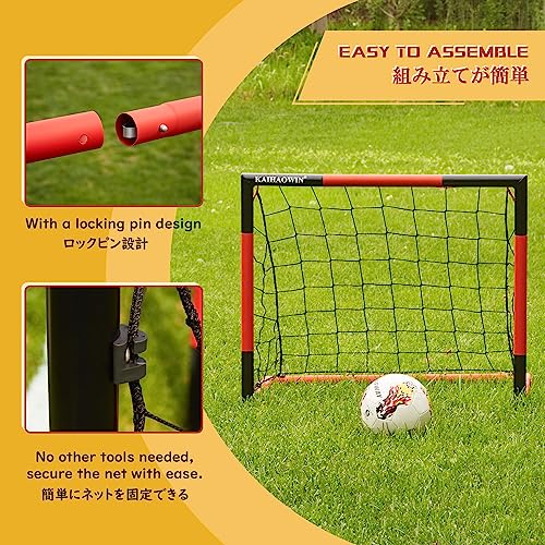 Mini Soccer Goal With All Weather Soccer Net-Kaihaowin Metal Frame Soccer Goal-Easy Assembly Durable Training Sport Small Soccer Goal For Backyard Indoor Outdoor Garden Beach Soccer Goals-3‘×2.5’ #TOP3