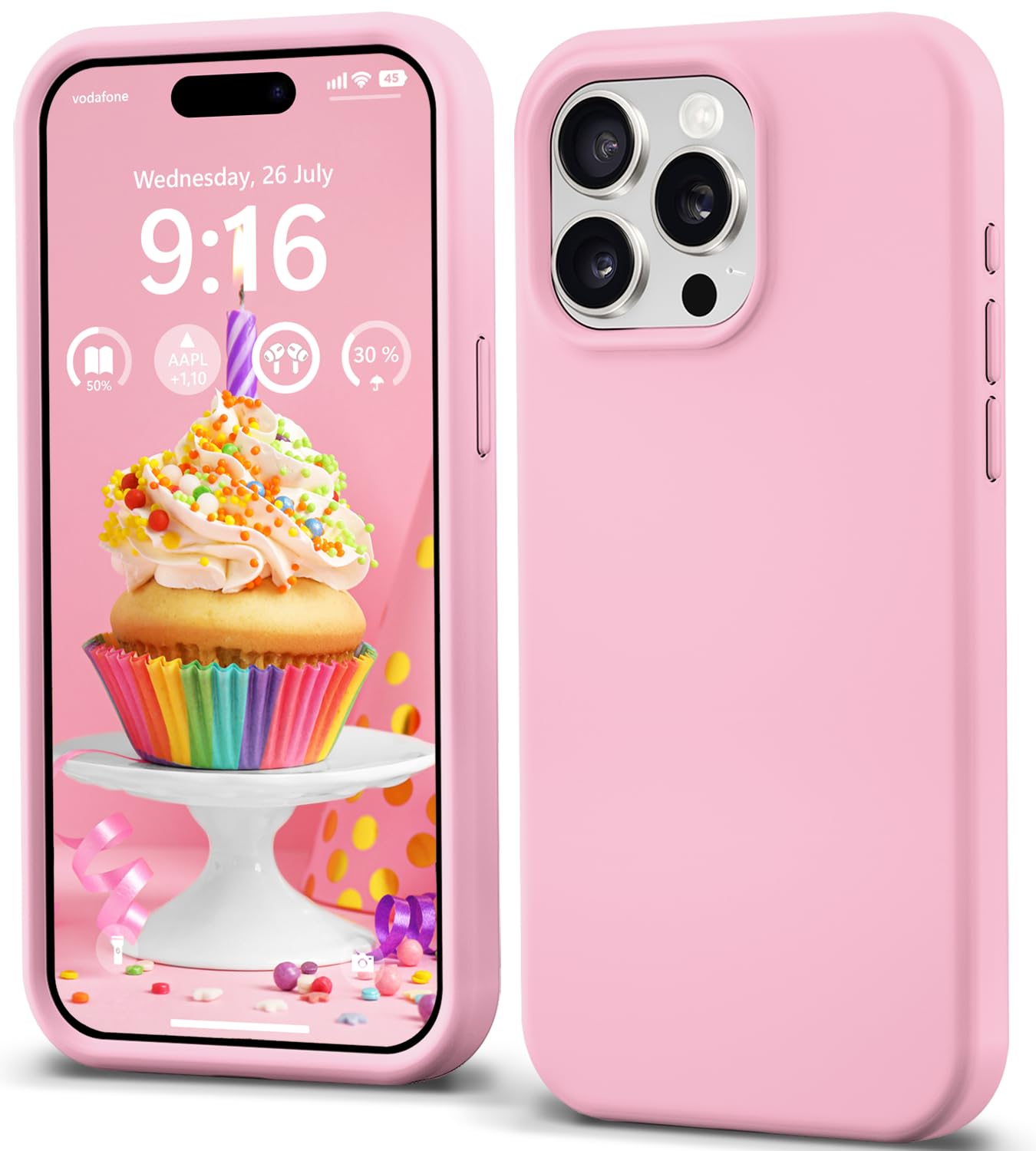 IceSword Compatible with iPhone 15 Pro Max Case Lovely Pink, Liquid Silicone Case Phone Cover Slim Protective,Soft Anti-Scratch Cute Pastel Baby Pink