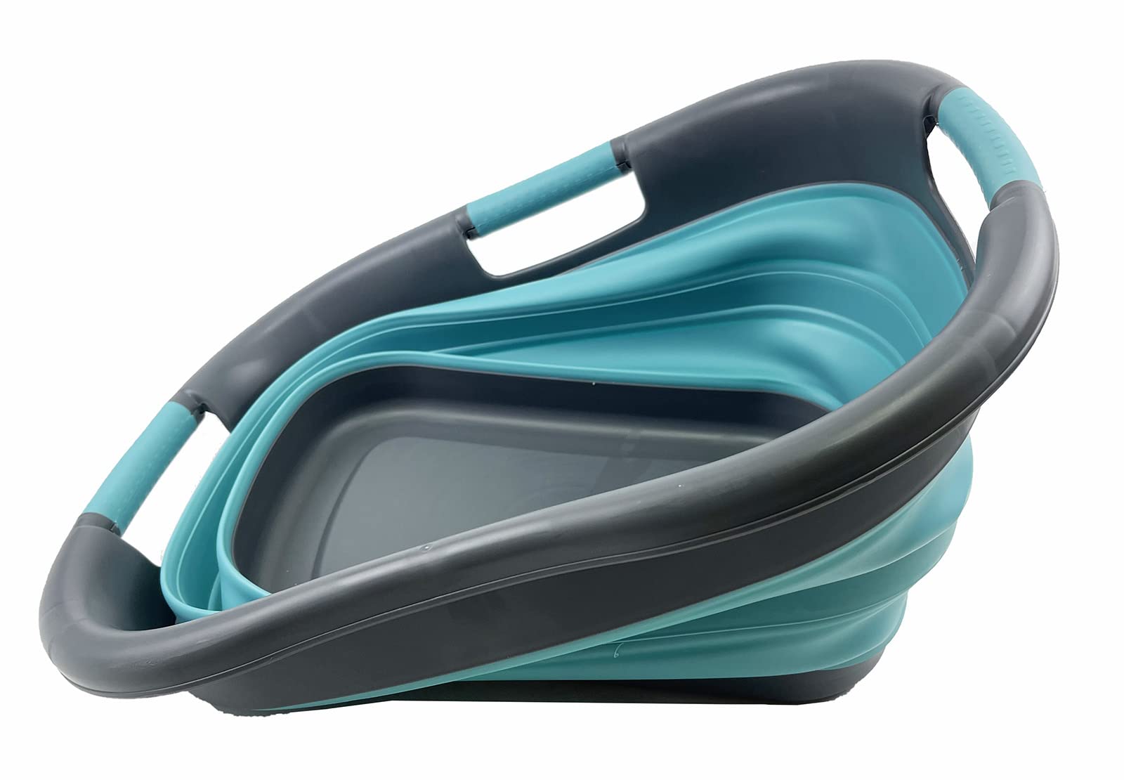 SAMMART Faltbarer Wäschekorb 30L – 2er Set, Platzsparend & Tragbare Waschwanne (Weiß/Grau)