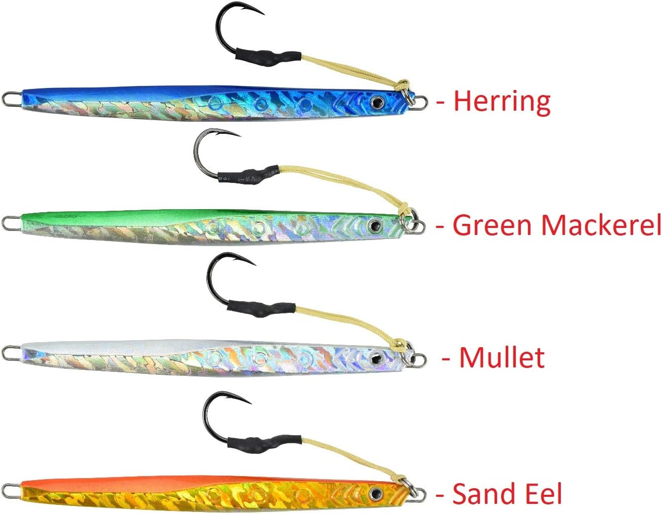 LAST CAST TACKLE 100g-300g Vertical Jig W/Mustad Assist Hook - 4 Colors & 4 Weights to Choose from : Sports & Outdoors
