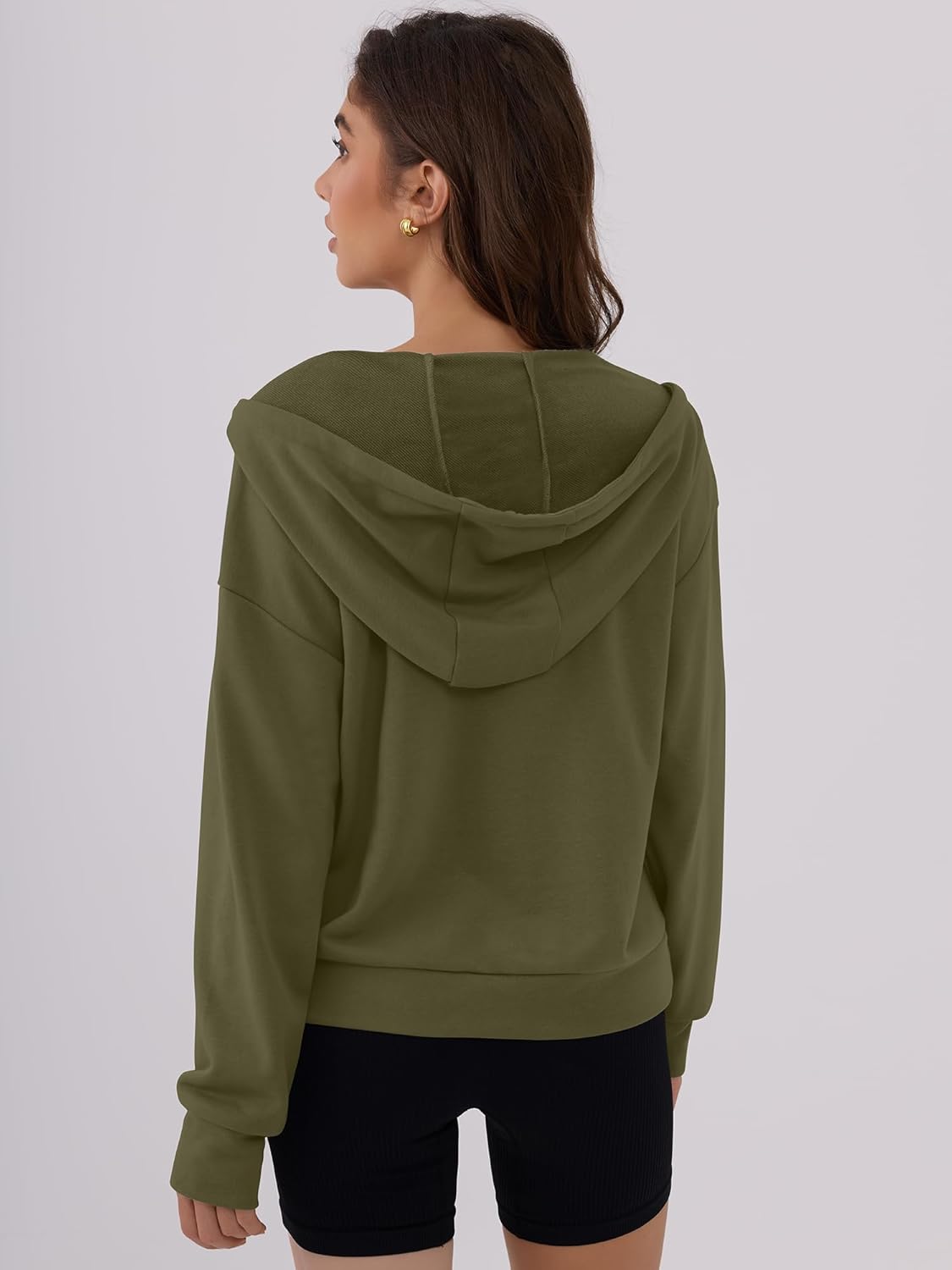 ZAFUL Womens Hoodies Half Zip Up 2025 Fall Fashion Hooded Sweatshirts with Zipper Pockets Contrast Pullover Workout Clothes - Image 4