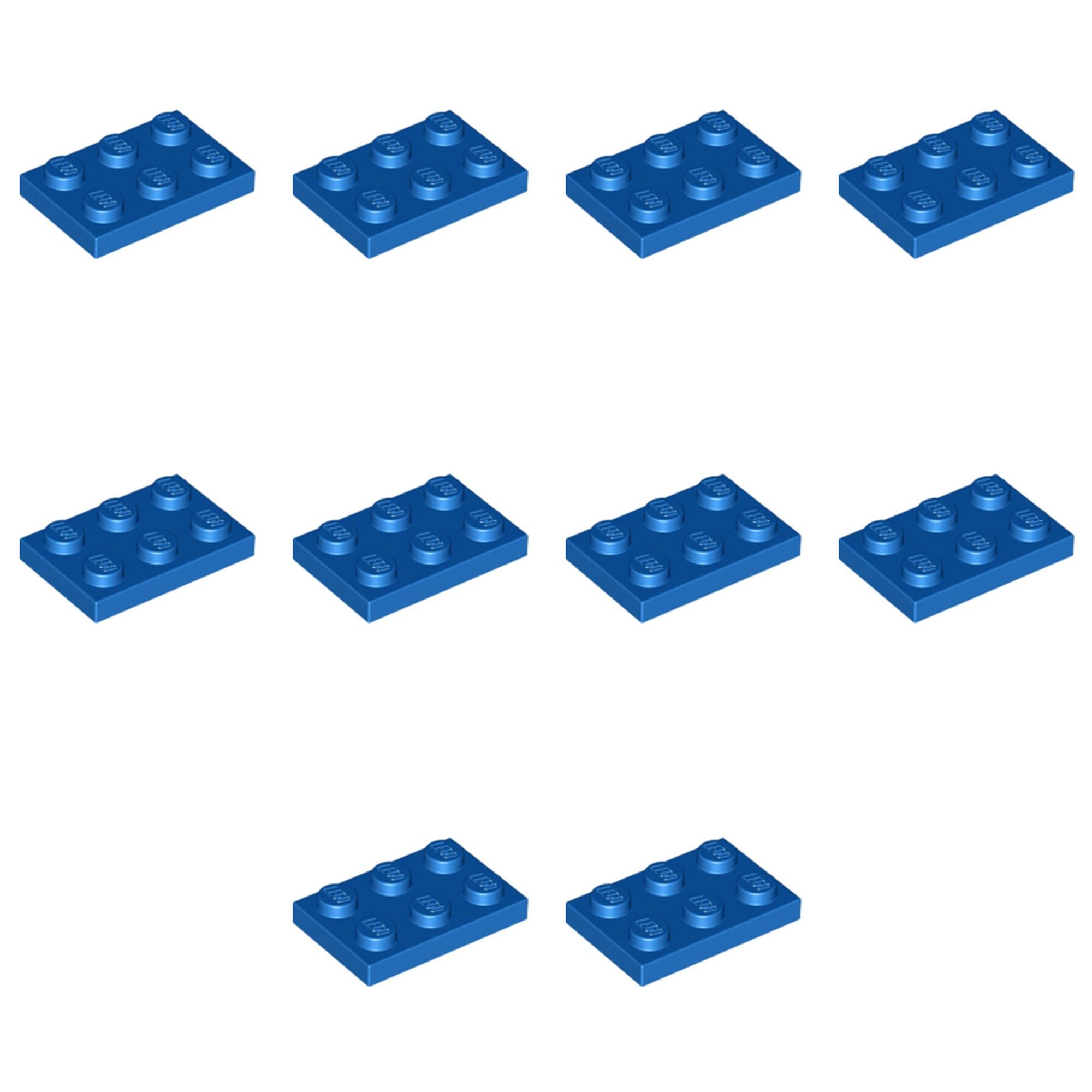 LEGO Brick Plate 2 x 3, Part 3021 (Blue, 10, Bricks) โ image 1
