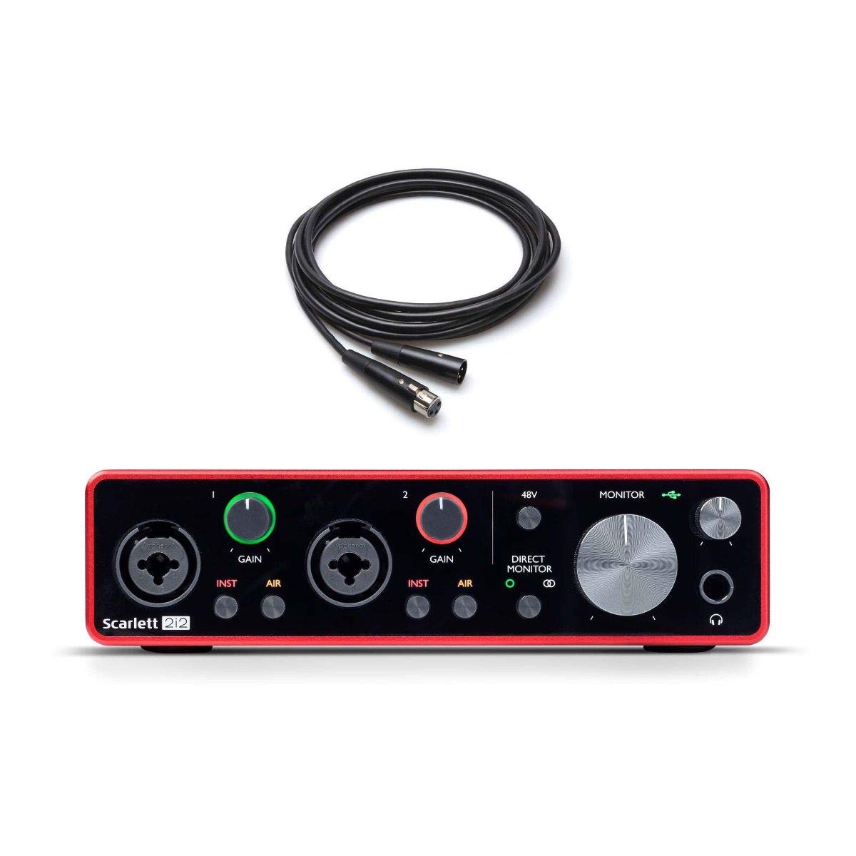 Focusrite Scarlett 2i2 3rd Gen 2-in, 2-out USB Audio Interface with Mic Cable