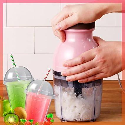 Whixant Multifunction Capsule Cutter Quatre Unique Blender System Design Mini Electric Food Processor and Chopper, Mixer, Meat Grinder, Crusher, Mincer (600 ML,Random Colour)