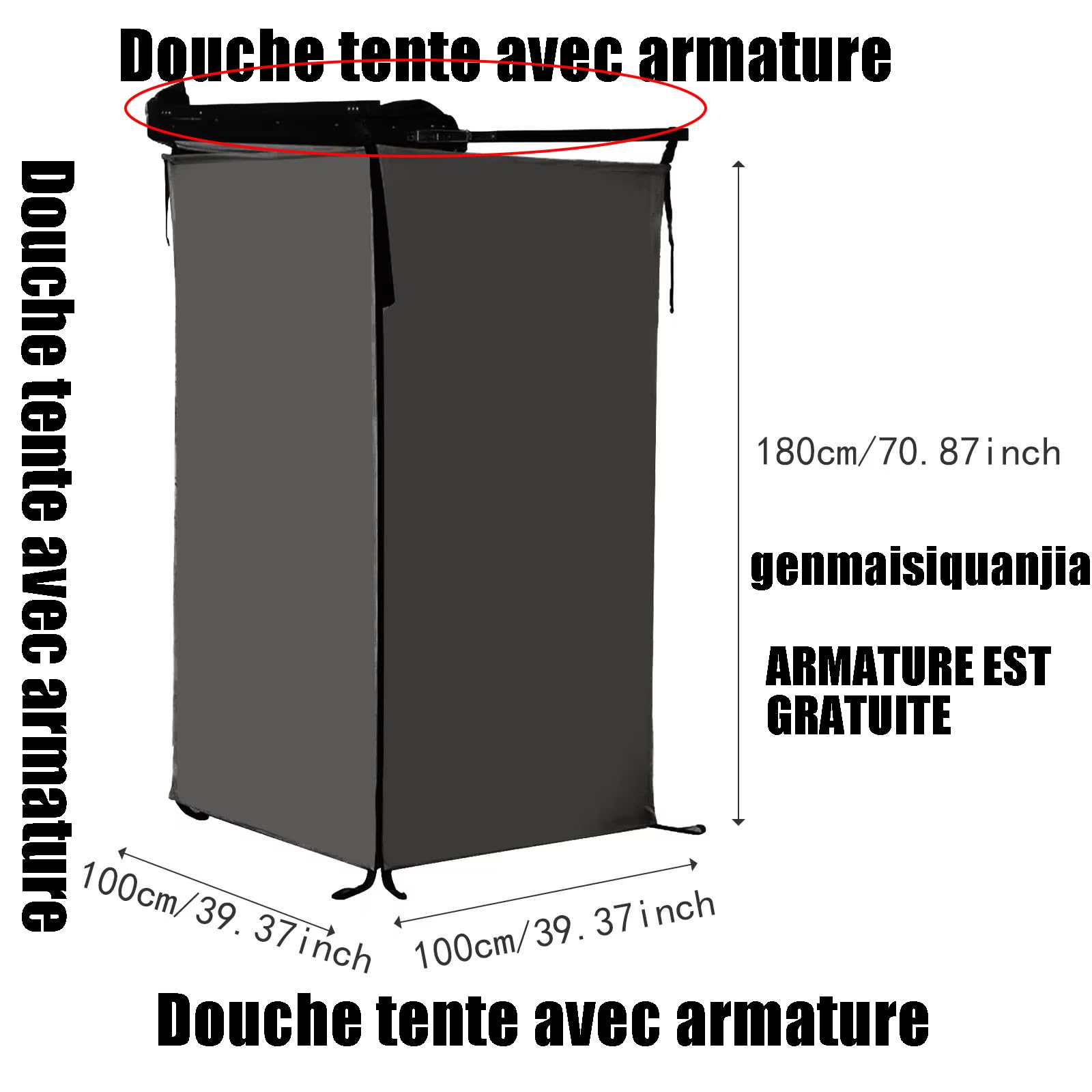 Tente de Douche de Camping avec Intimité, Tente de Changement Portable avec Rideau de Rangement pour Se Habiller, Se Doucher, Changer de Vêtements, Pop-up, Abri de Toilette Extérieur pour SUV