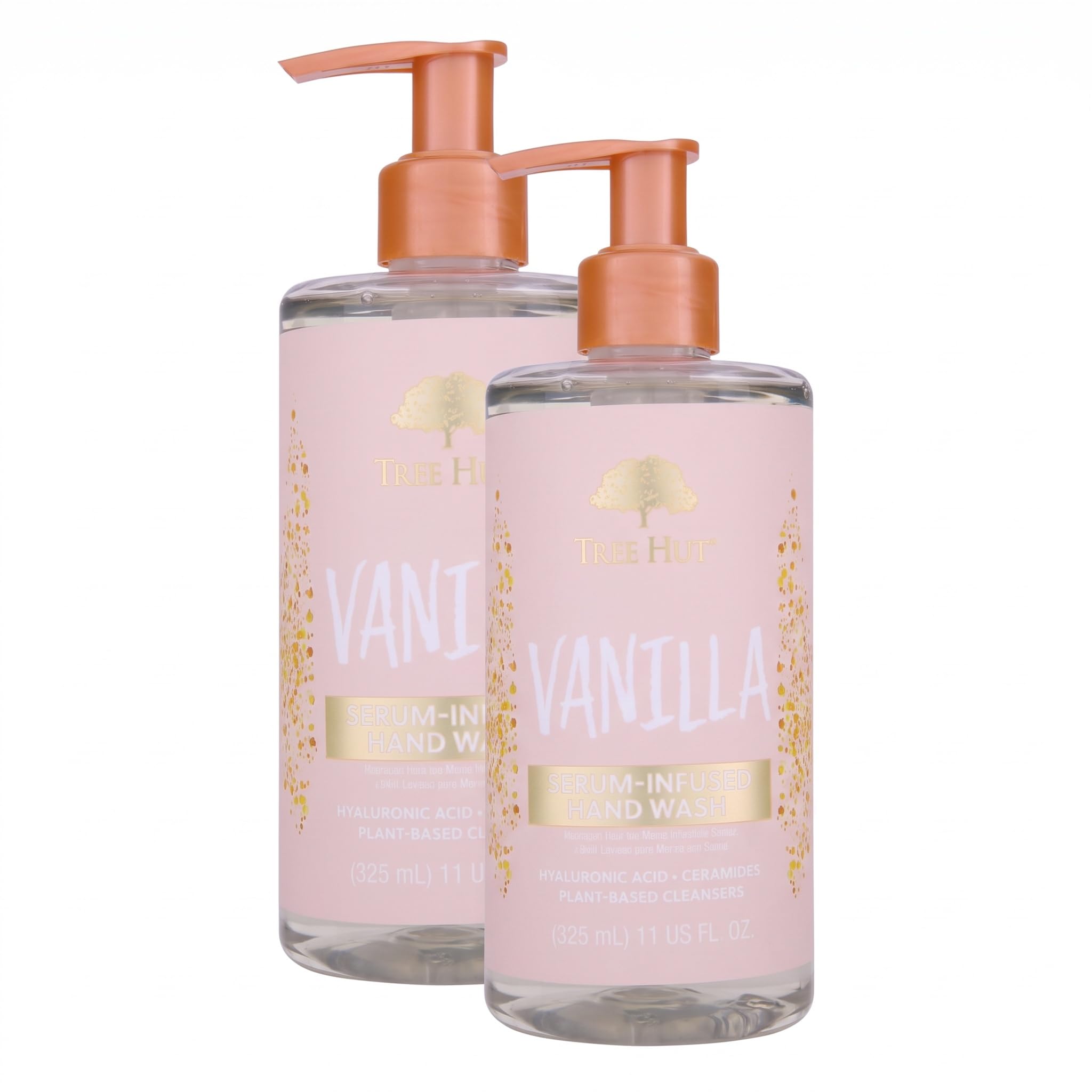 Tree Hut Vanilla Serum Infused Hand Wash, Nourish &amp; Hydrate Hands, Strengthening Skin Care, Long-Lasting Scent, Cleanse &amp; Lock in Moisture, Cermamides, 11 fl oz (Pack of 2)