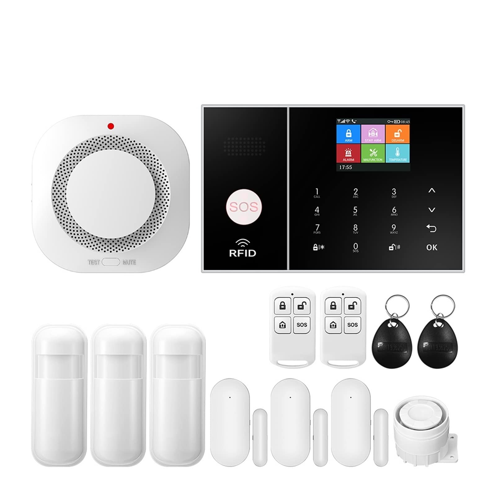CUDTAPI Alarm System For Home GSM Security Host With Door And Motion Sensor Tuya App Control Work(C)
