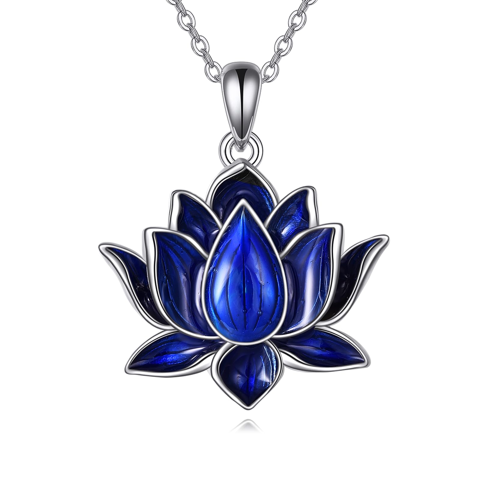 Amazon.co.jp: AXOMY ロータスフラワーネックレス スターリング