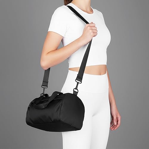 Miniatura 7 de Mini bolsa de gimnasio, pequeña bolsa de lona con correa desmontable, bolsas deportivas ajustables para mujeres y hombres, bolsas de hombro