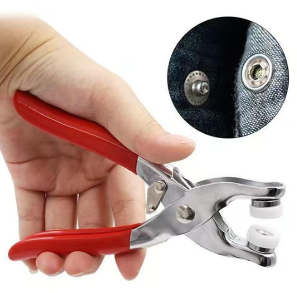 Kit de costura con 100 botones de metal y herramienta de alicates manuales, juego de botones a presión de 9,5 mm para manualidades, proyectos de costura y ropa, fácil de usar