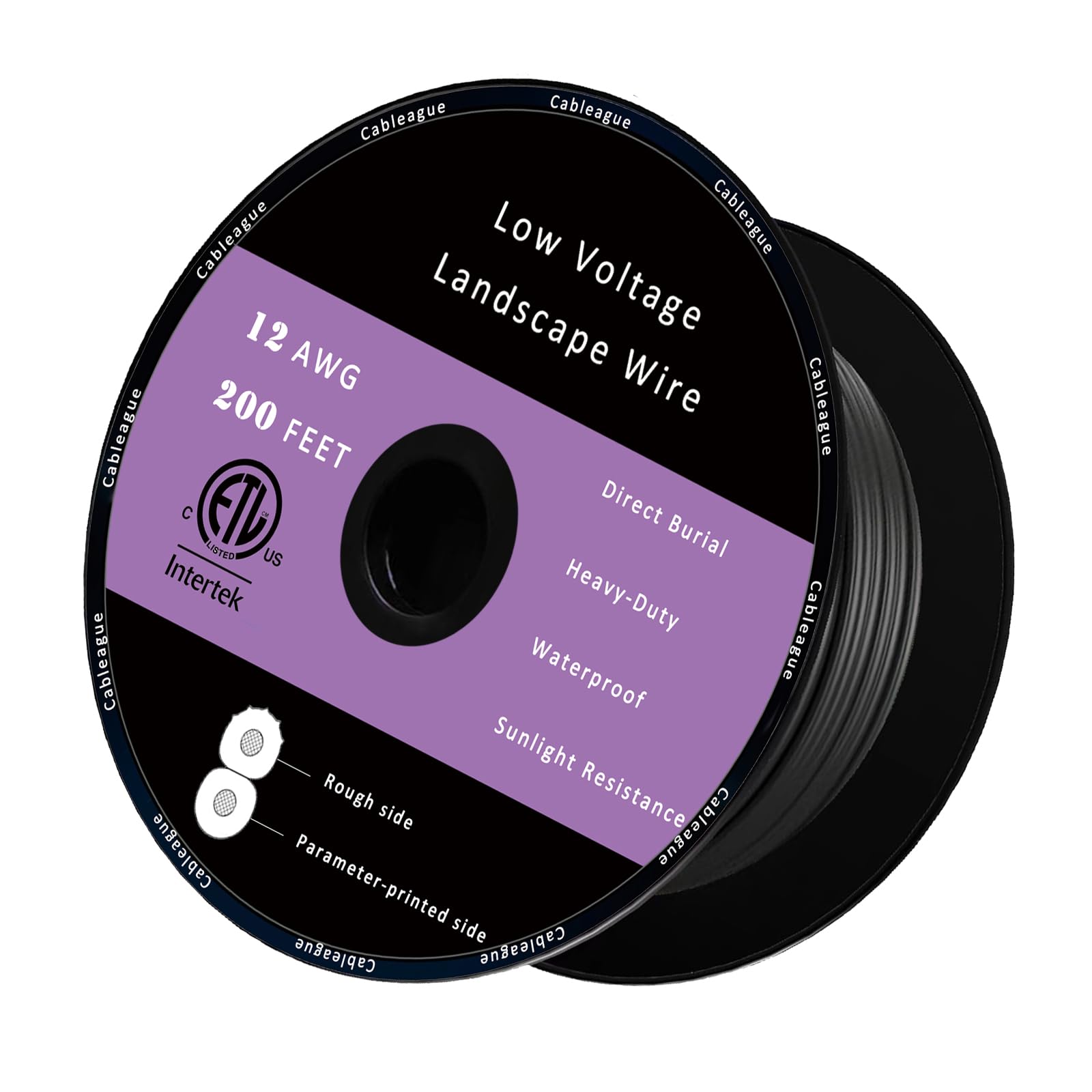 Photo 1 of Cableague 12/2 Low Voltage Landscape Lighting Wire 200ft 12AWG*2 Conductor Waterproof Pure Copper Outdoor Direct Burial 200 feet Black