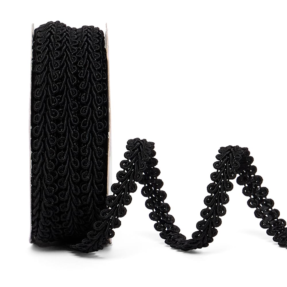 Black Gimp Braid Trim 3/8" X 10 Yards