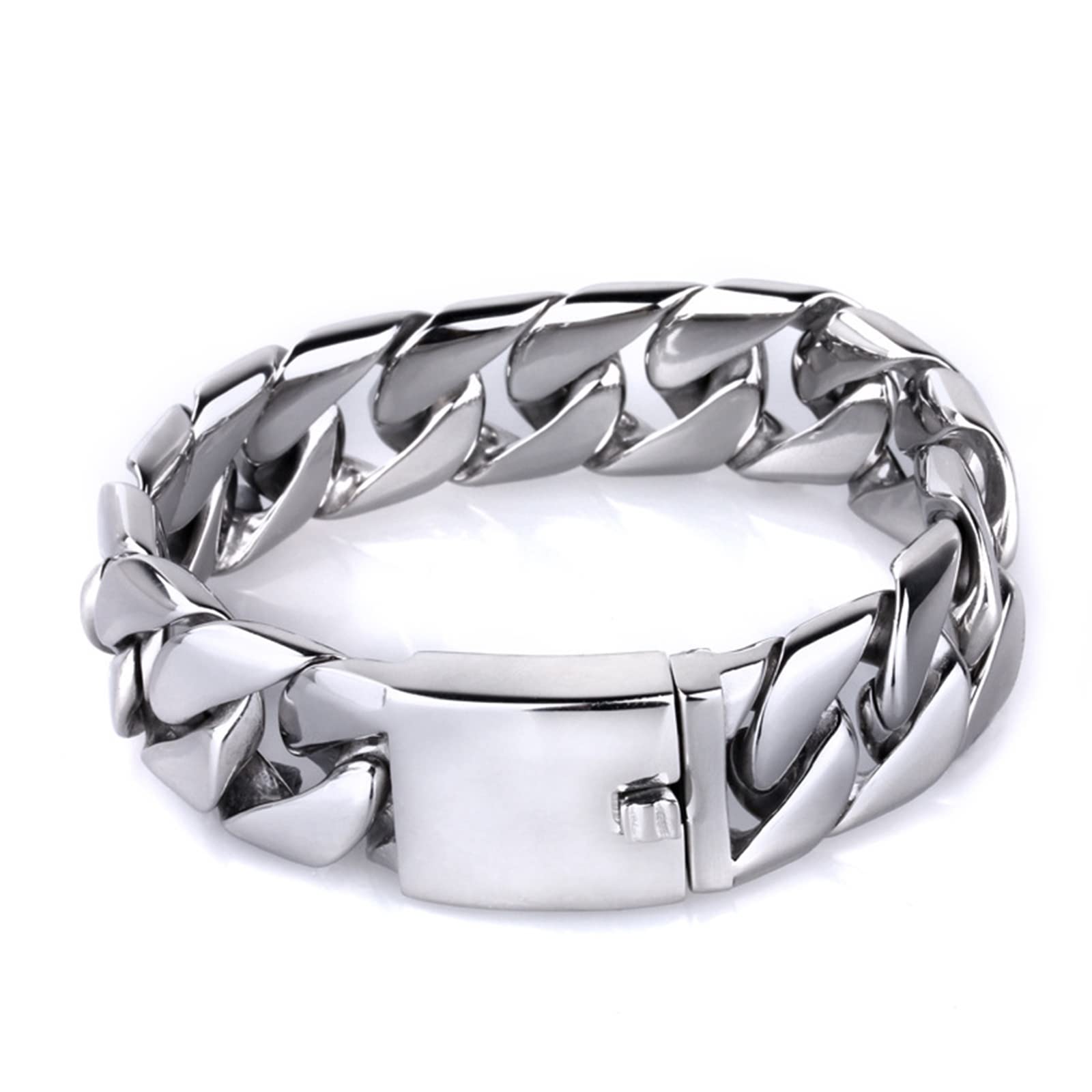 Armkette Herren in Edelstahl, Glieder Link Panzerkette Wickelarmband Mann