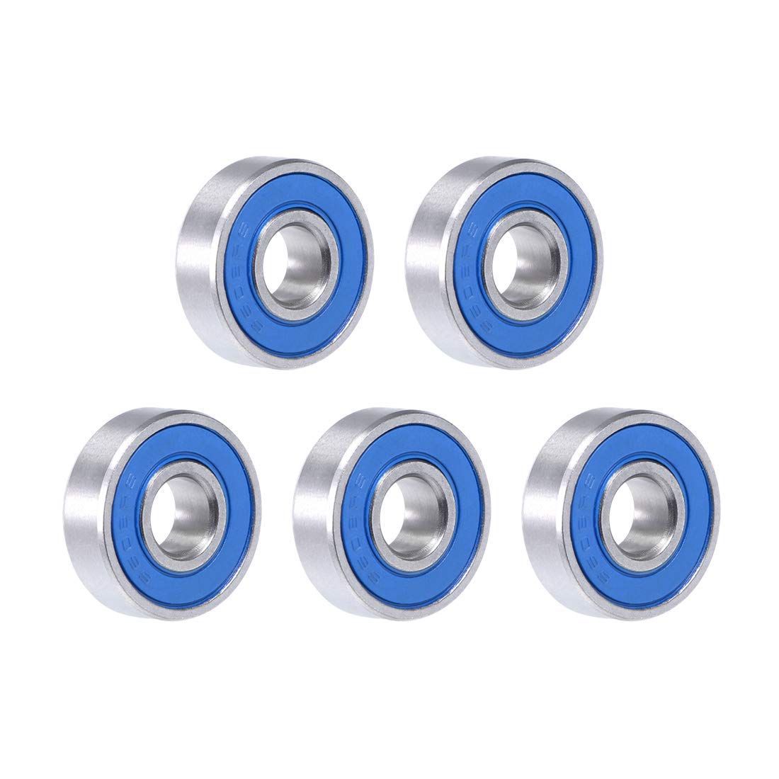 5 Roulements à Billes S608-2RS Acier Inoxydable - 8x22x7 Mm - Double étanchéité - Charge Dynamique 3.3 KN
