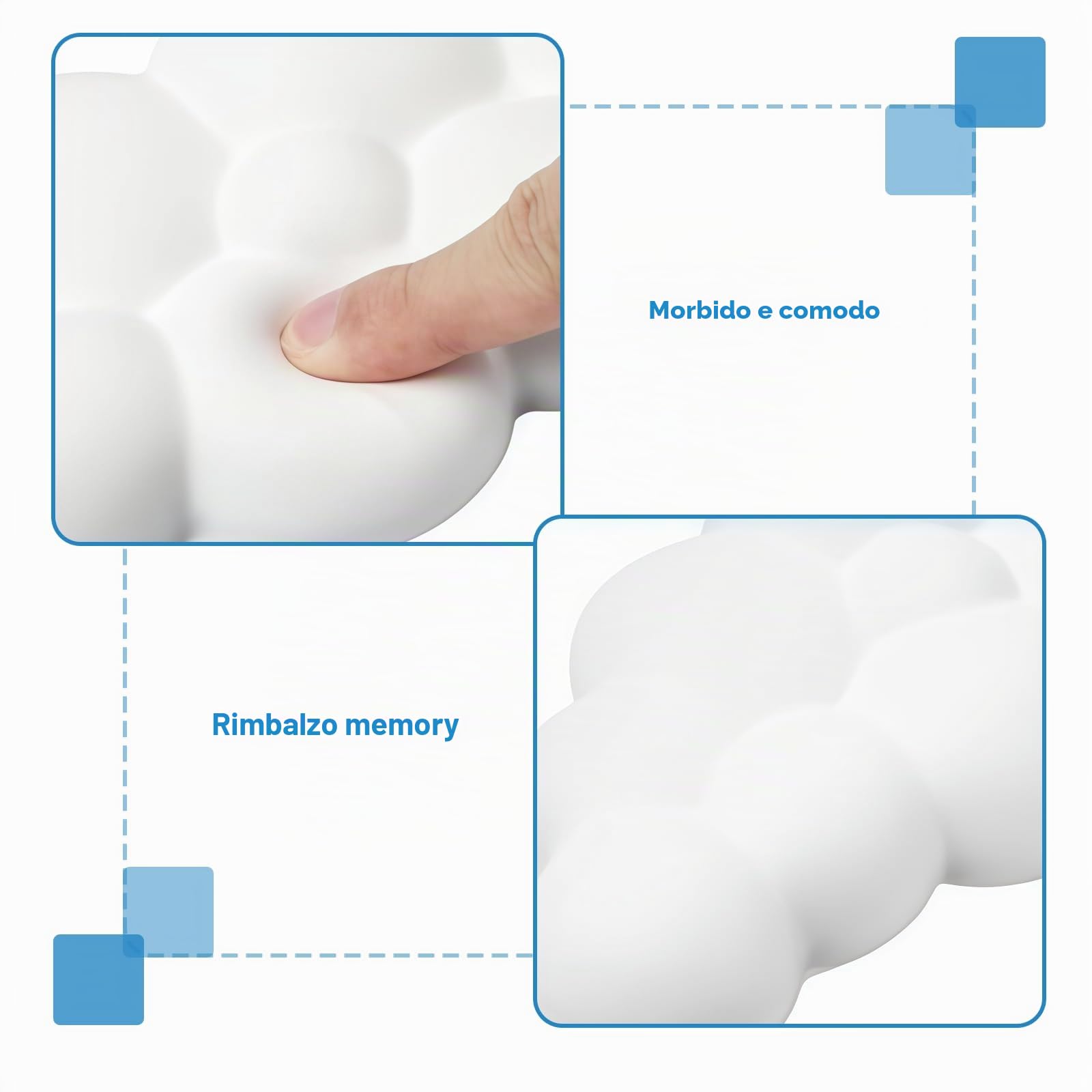 Nuvola Tastiera, Poggiapolsi Bianco Nuvola, Set Tastiera e Mouse con Poggiapolsi Ergonomico in Pelle PU Morbido Cloud