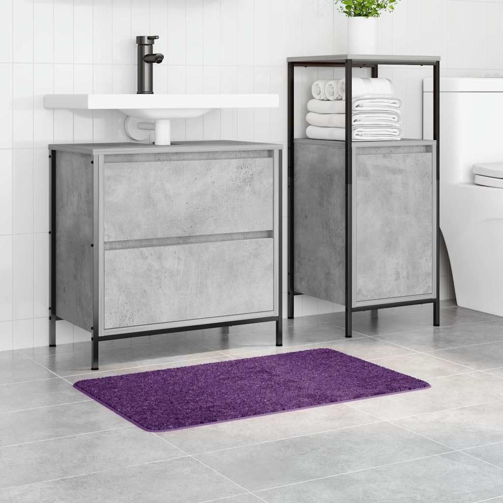 Rutschfeste Badmatte Lila 50 x 80 cm PP Waschbar Komfortabel Weich Antirutsch für Badezimmer Gästezimmer, Duschmatte, Wanneneinlage, WC, langlebig, schnelltrocknend, Fußbodenheizung geeignet