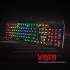 Teclado mecánico gamer Redragon K580 RGB alámbrico, tecla macro y rueda multimedia | 5 botones de vinculación en placa para juegos MMO MOBA, controles multimedia dedicados, interruptor azul táctil clásico para una experiencia de escritura emocionante 3