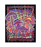 Opticz Gid Magic Mushrooms Blacklight Reactive Cloth Wall Hanging