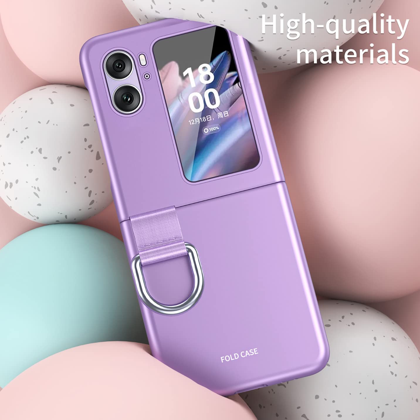 BORYA Etui do OPPO Find N2 Flip, ultracienka, luksusowa okładka z silikonu PC, odporna na wstrząsy, jedwabna, matowa, elegancka, składana obudowa z ochroną przed zarysowaniami z 360° pierścieniem