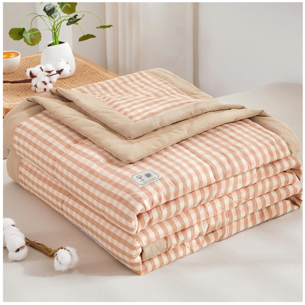 Couette été légère TOULIVER 200x230 cm en coton lavé respirant pour canapé