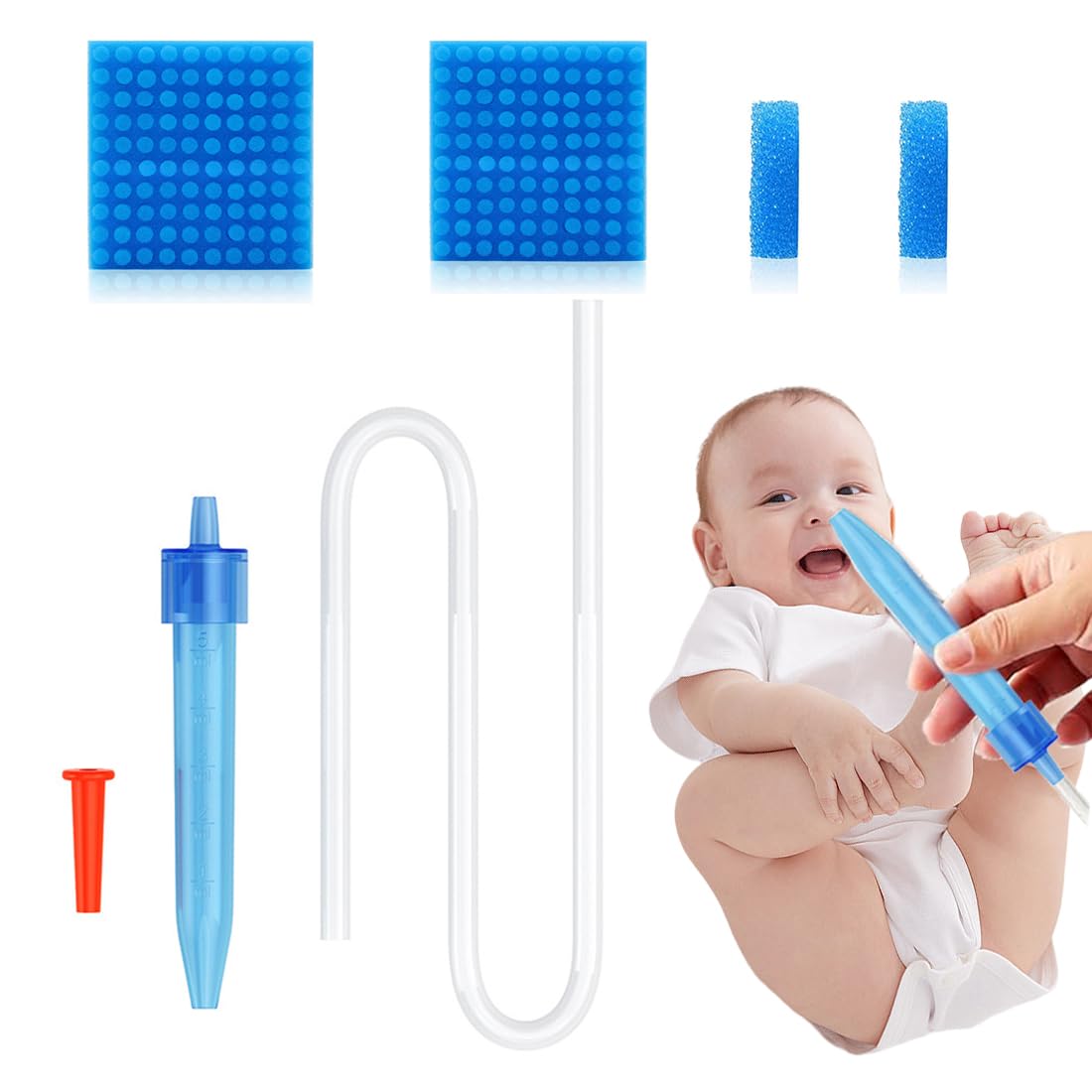 1 szt. irygator do nosa, 200 sztuk filtrów do nosa dla dzieci, aspirator do nosa dla dzieci, wielokrotnego użytku, przenośne irygatory do nosa, bezpieczny do czyszczenia nosa