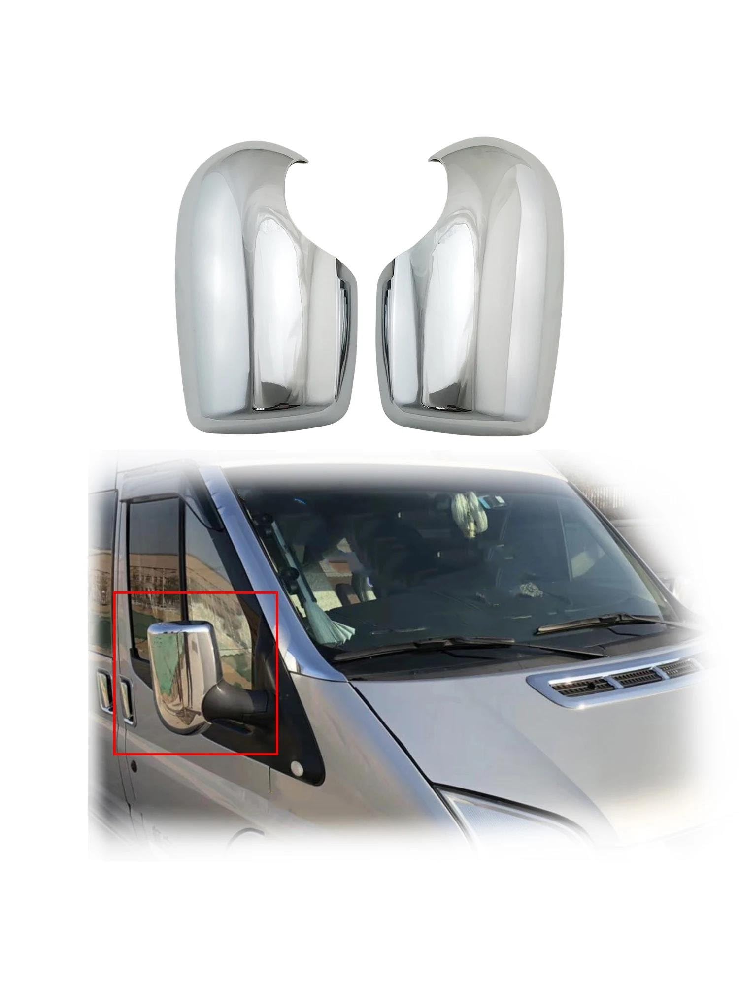 Auto Cromato Retrovisore Porta Specchio Copertura Trim Pasta Stile per F&ORD per Transit per Tourneo 2008-2014 2 PZ Calotta Specchietto Retrovisore