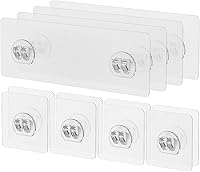 Vista 1 de Uniclife 12 Pcs Shower Caddy Adhesive Hooks,Strong Shower Hooks, Caddy Adhesive Replacement, Transparent Bathing Sticky Strips for Bathroom Storage