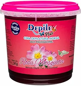 Cera Depilatória depilação Rosa Mosqueta Depile Plus, Uso Profissional, 1,3kg