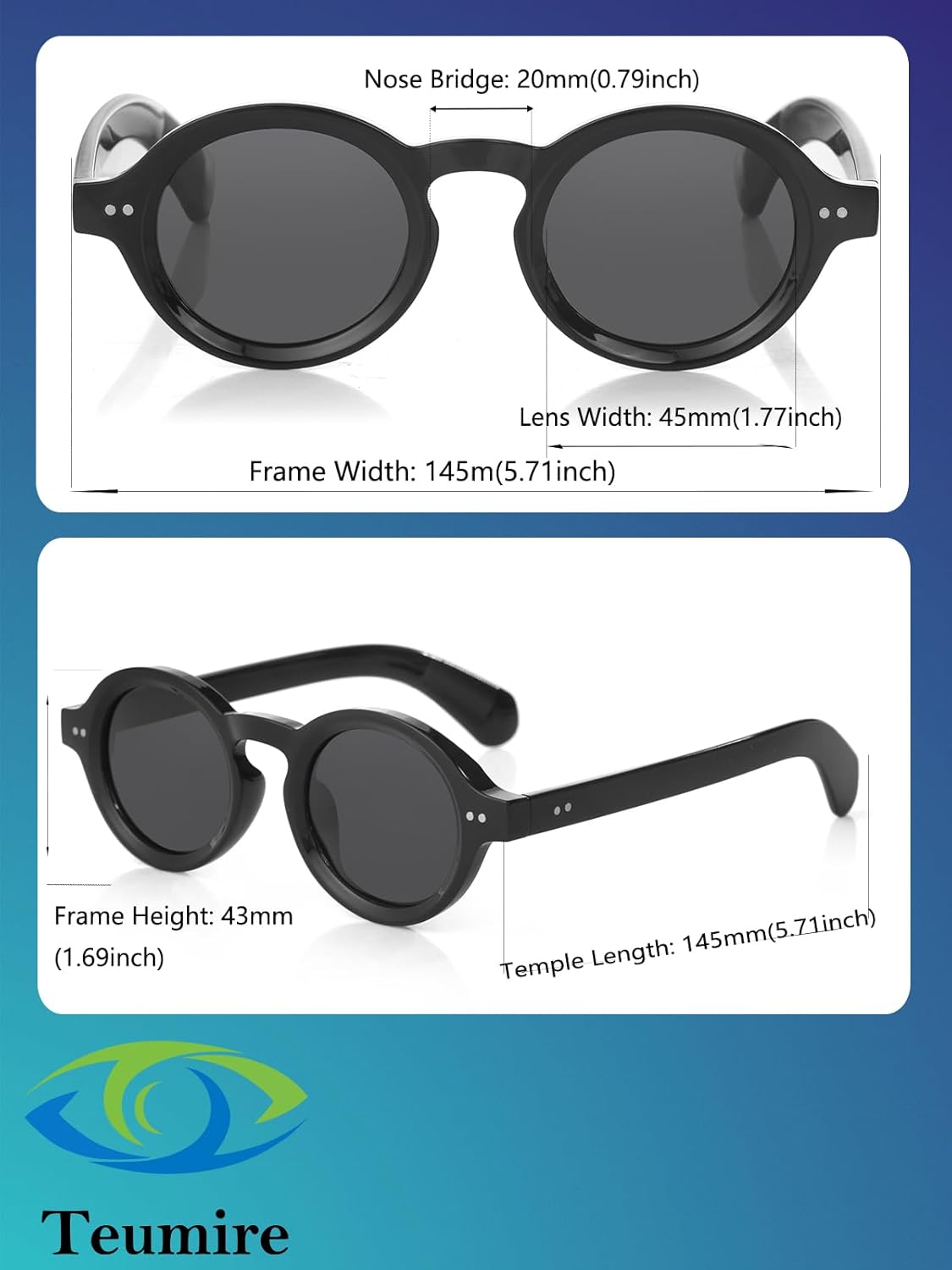 Trendy Round Polarized Sunglasses for Men Women Chunky Hippie Costume Sun Glasses 90s Circle Retro Style - Image 5