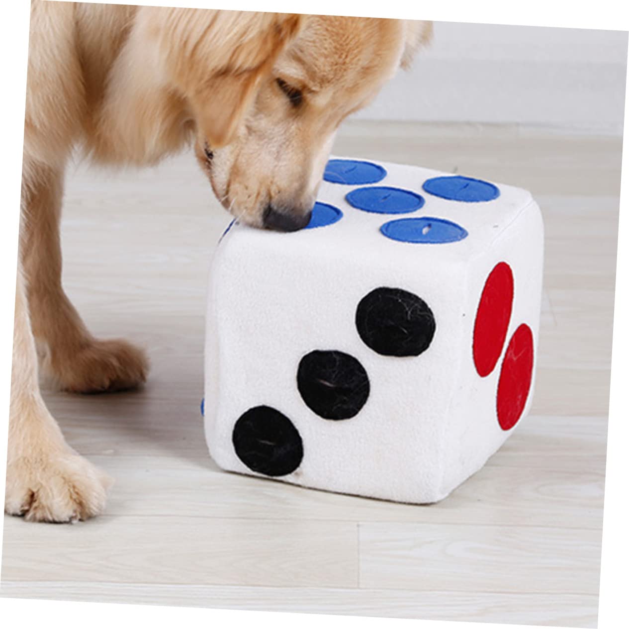 SUPVOX Jouet Chien Peluche Forme Dé Distributeur Croquettes Anti-étranglement Jouet Olfactif Alimentation Lente