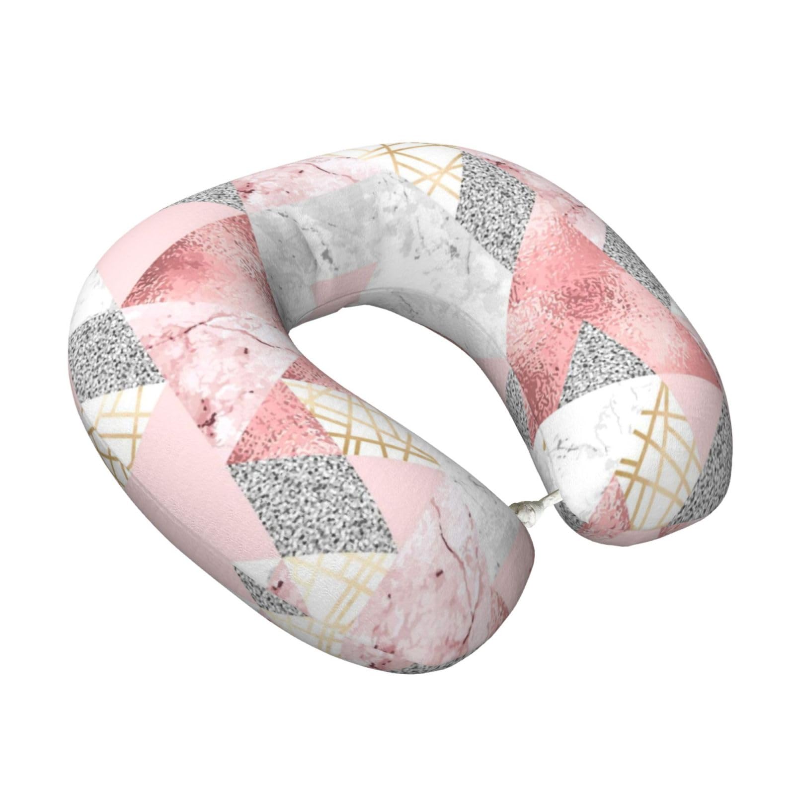 LKYMOH Modern Geometric Pattern, Travel Neck Pillow U-Shaped Memory Neck Support Soft Comfortable With Washable Cover For Airplane Car Traveling and Office