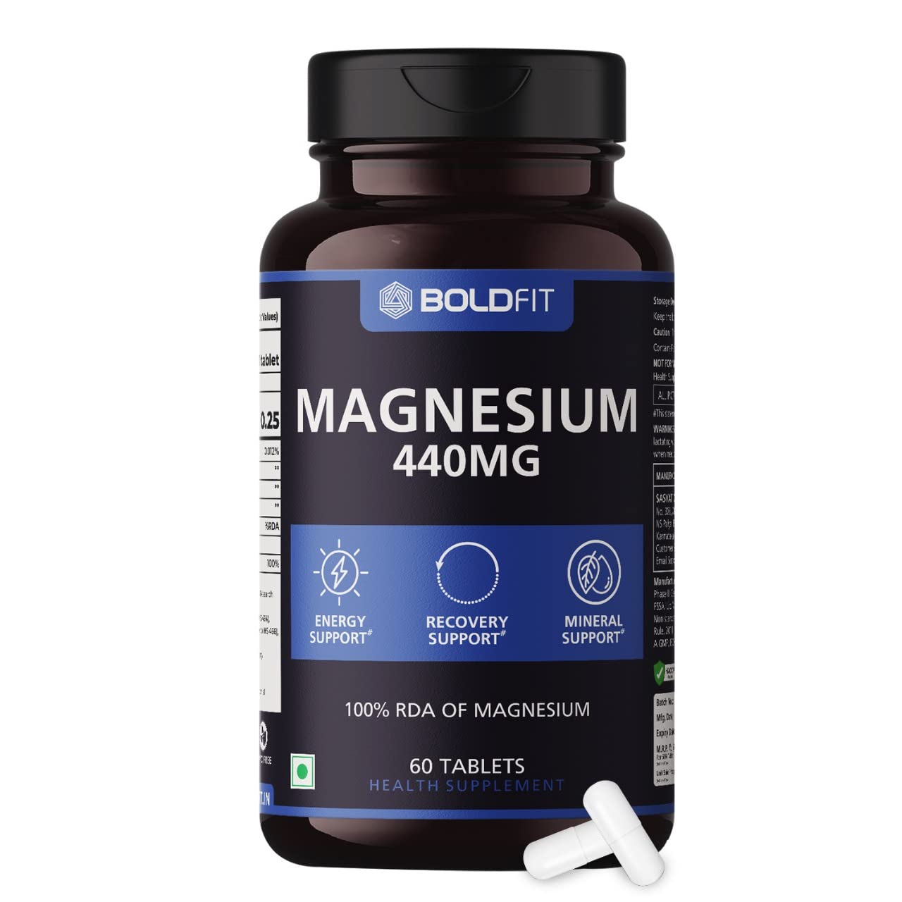 Boldfit Magnesium Supplements for Men & Women 440mg with Magnesium