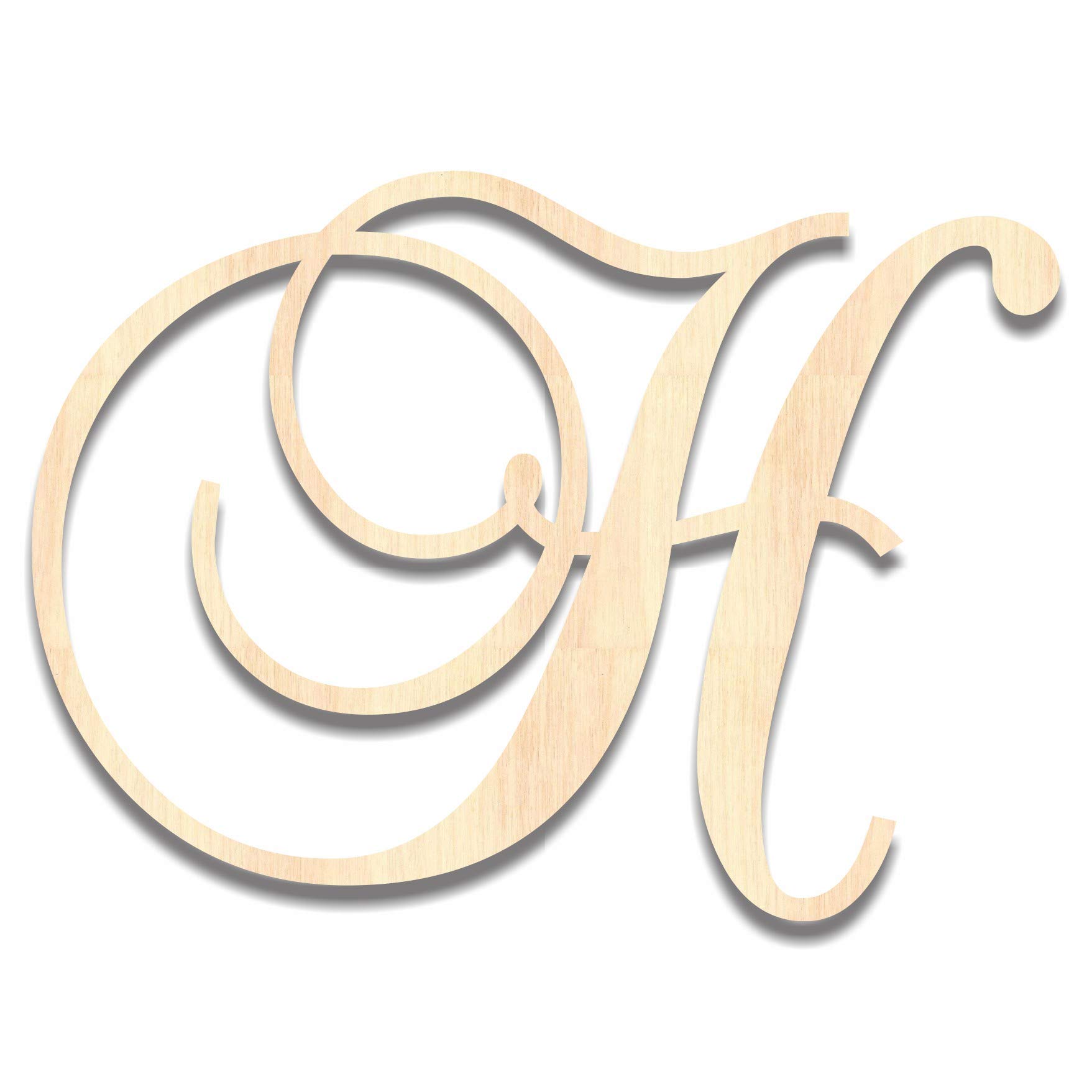 Back40LifePrecision Cut Wood Script Monogram Letter - H Medium