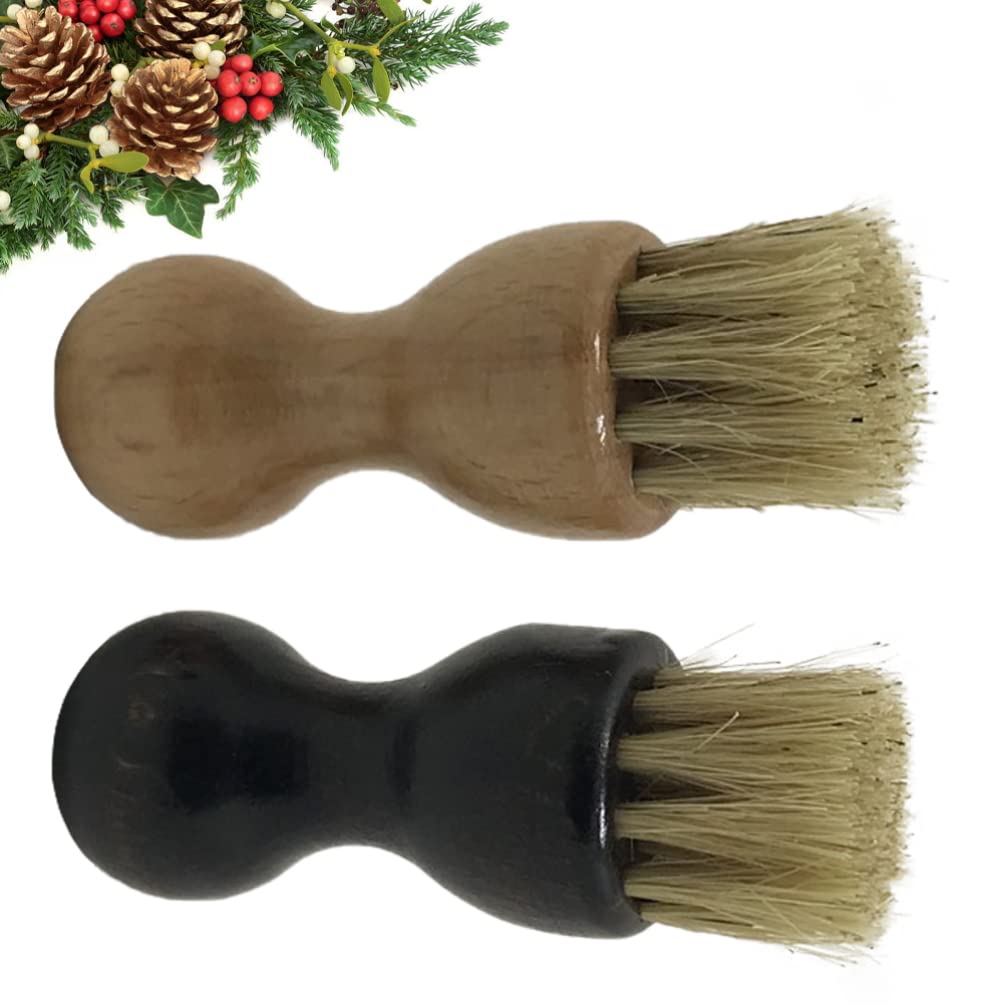 FOMIYES 2 Piezas Cepillo para Botas Cepillos para Lustrar Zapatos Cepillo para Pintar Zapatos Cepillo para Gamuza Cepillo Aplicador De Zapatos Cepillo De Cuidado Haya Bambú