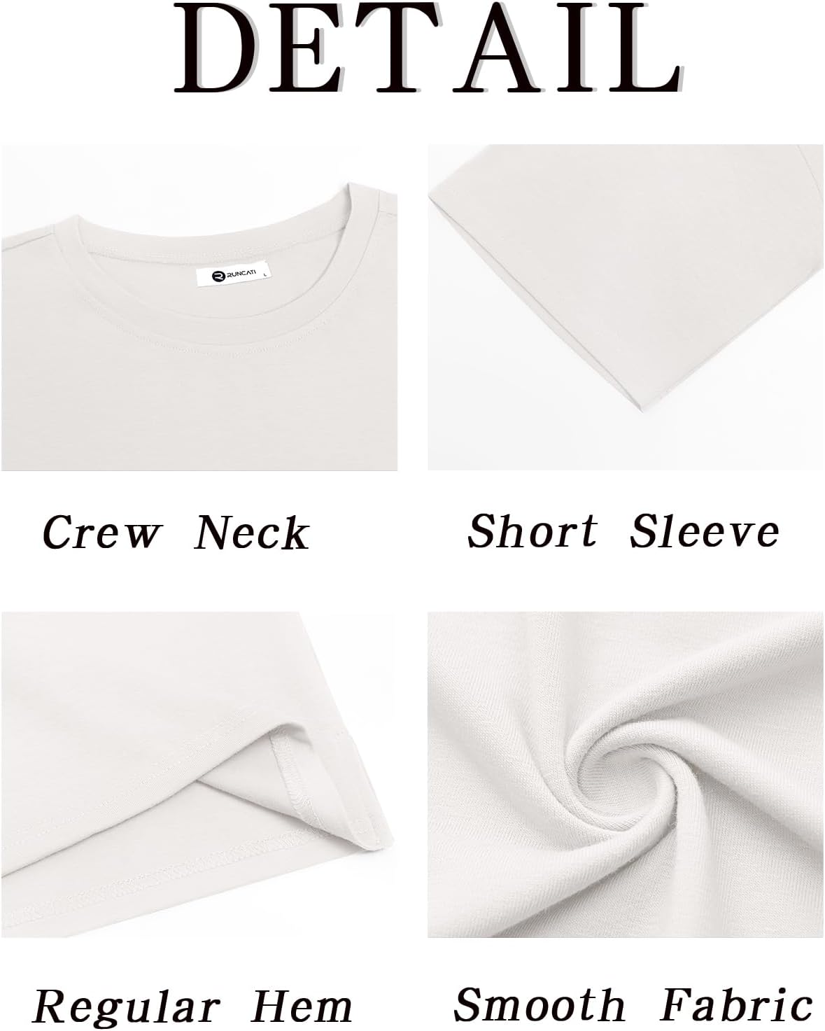 Runcati Mens Casual T-Shirts Short Sleeve Lightweight Oversized Summer Cotton Tee Beach Crew Neck Tops - Image 5