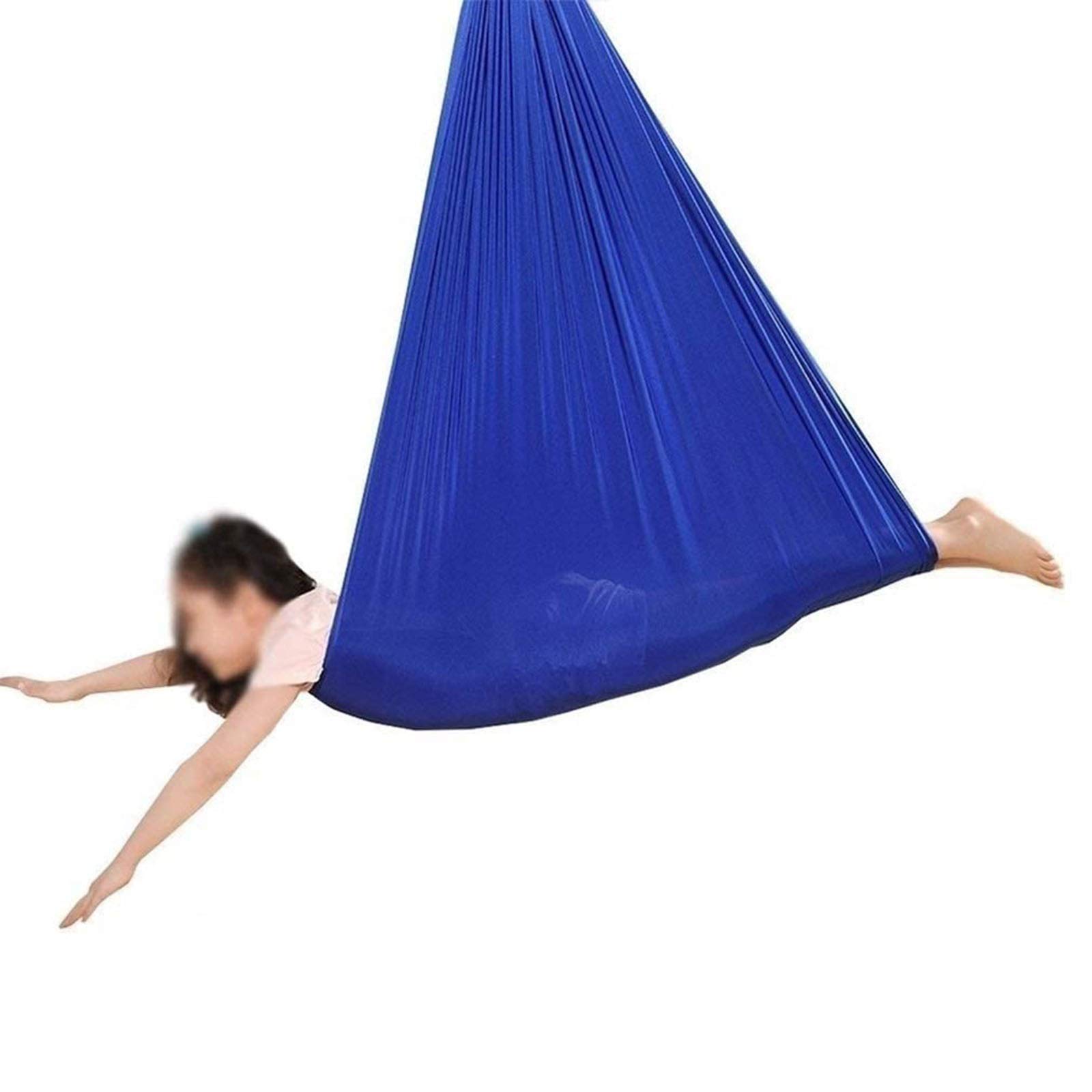 LHHL Aerial Yoga Swing Indoor Therapy Sensory Swing for Kids with Special Needs Cuddle Adjustable Hammock for Children with Autism, ADHD, Aspergers (Color : Sky Blue, Size : 150×280CM/59×110in)