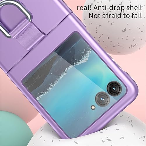 Miniatura 6 de Ephoou Funda compatible con Motorola Razr 40 Ultra con anillo, a prueba de golpes, funda protectora para Motorola Razr 40 Ultra QHZH, color negro