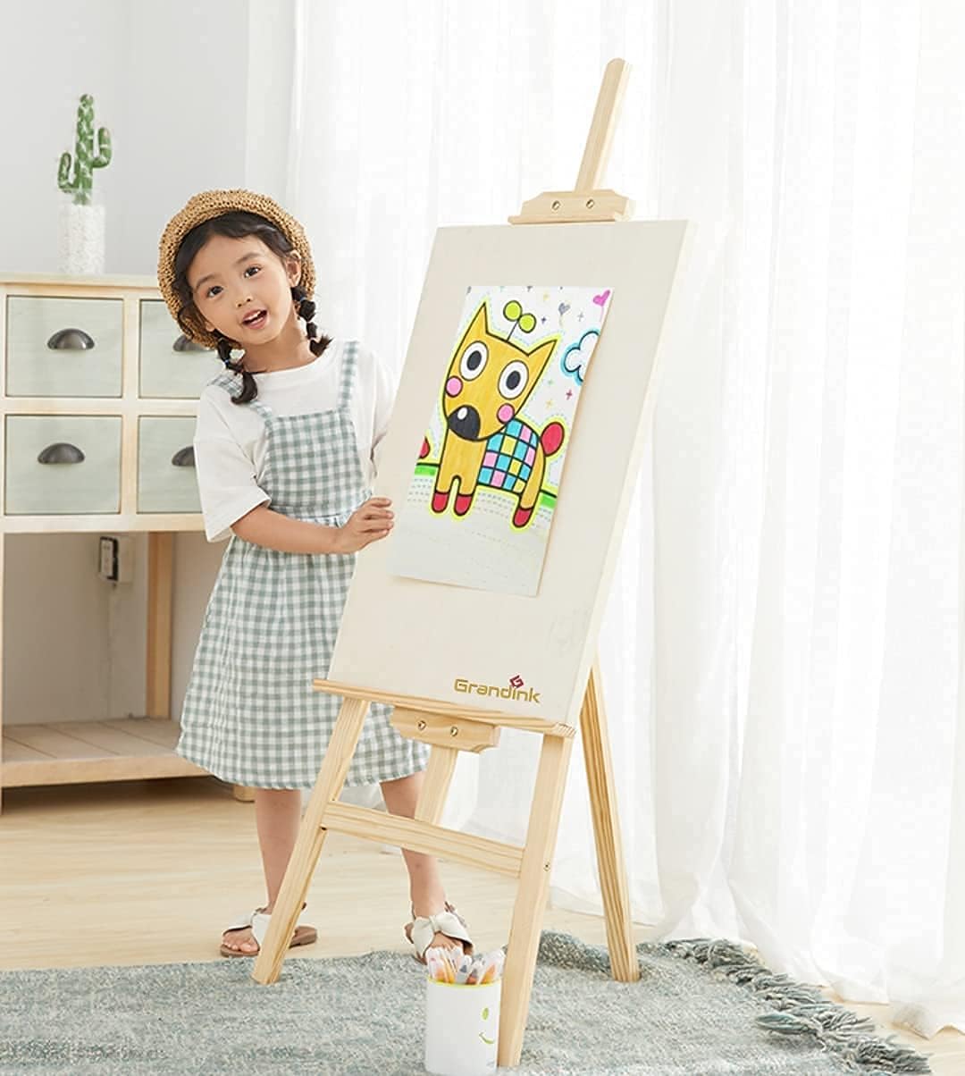 Premium Artist Wooden Easel Stand 4 FEET for Kids with Height and Angle Adjustment for Canvas Painting Display 4 feet