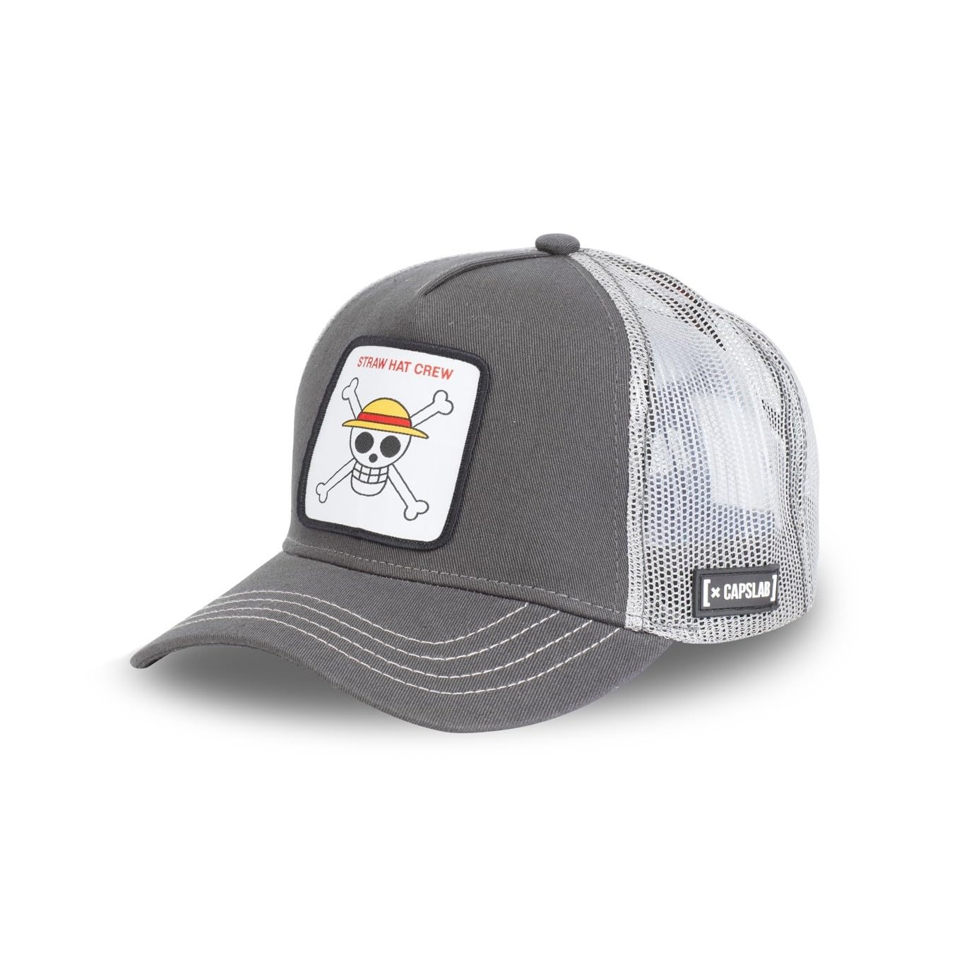 Capslab Straw Hat Crew One Piece Gray Trucker Cap - One-Size