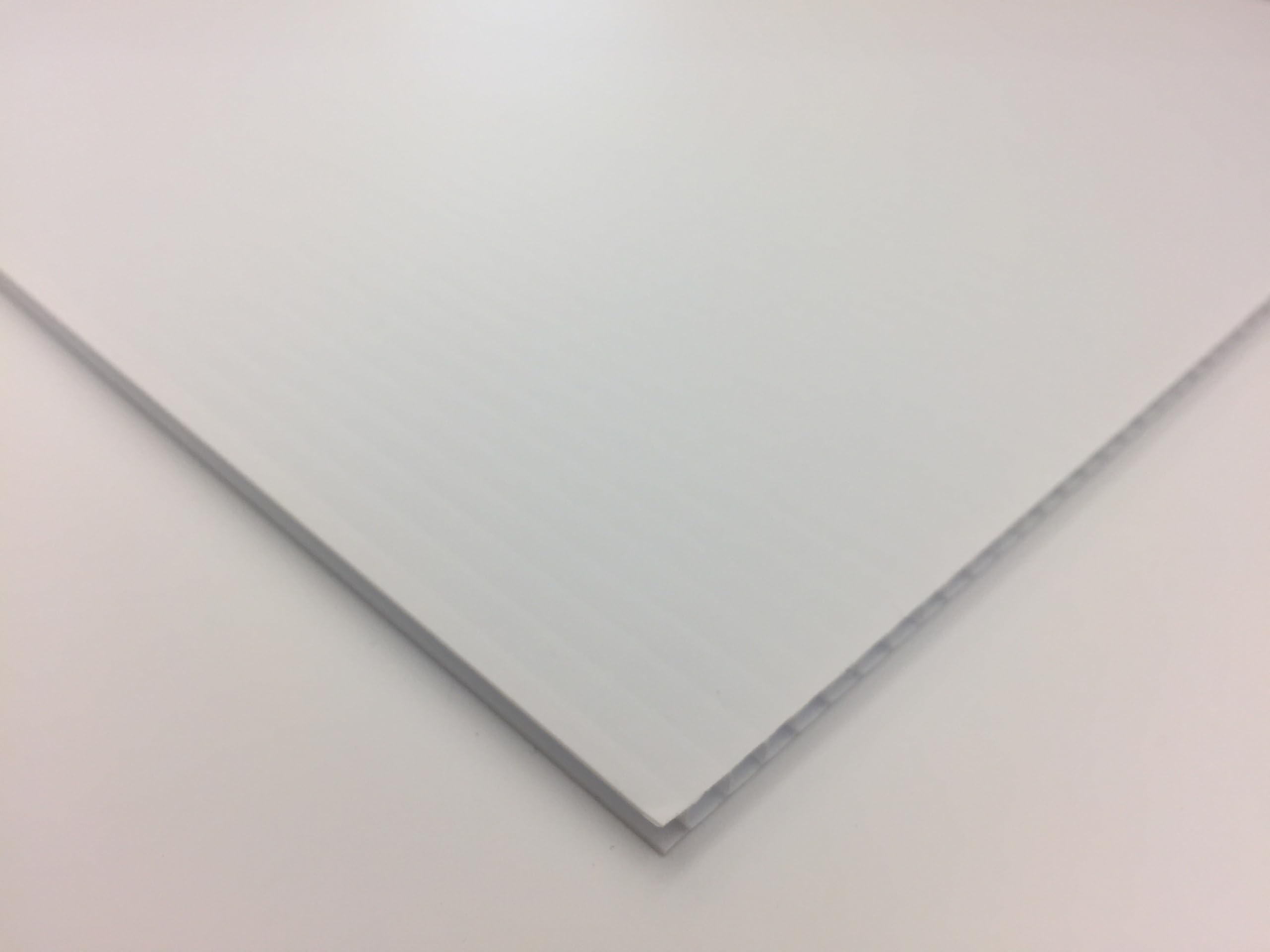 Coroplast Polypropylene Sheet, 18" Length x 24" Width x 5/32" Thick, White (Pack of 1)